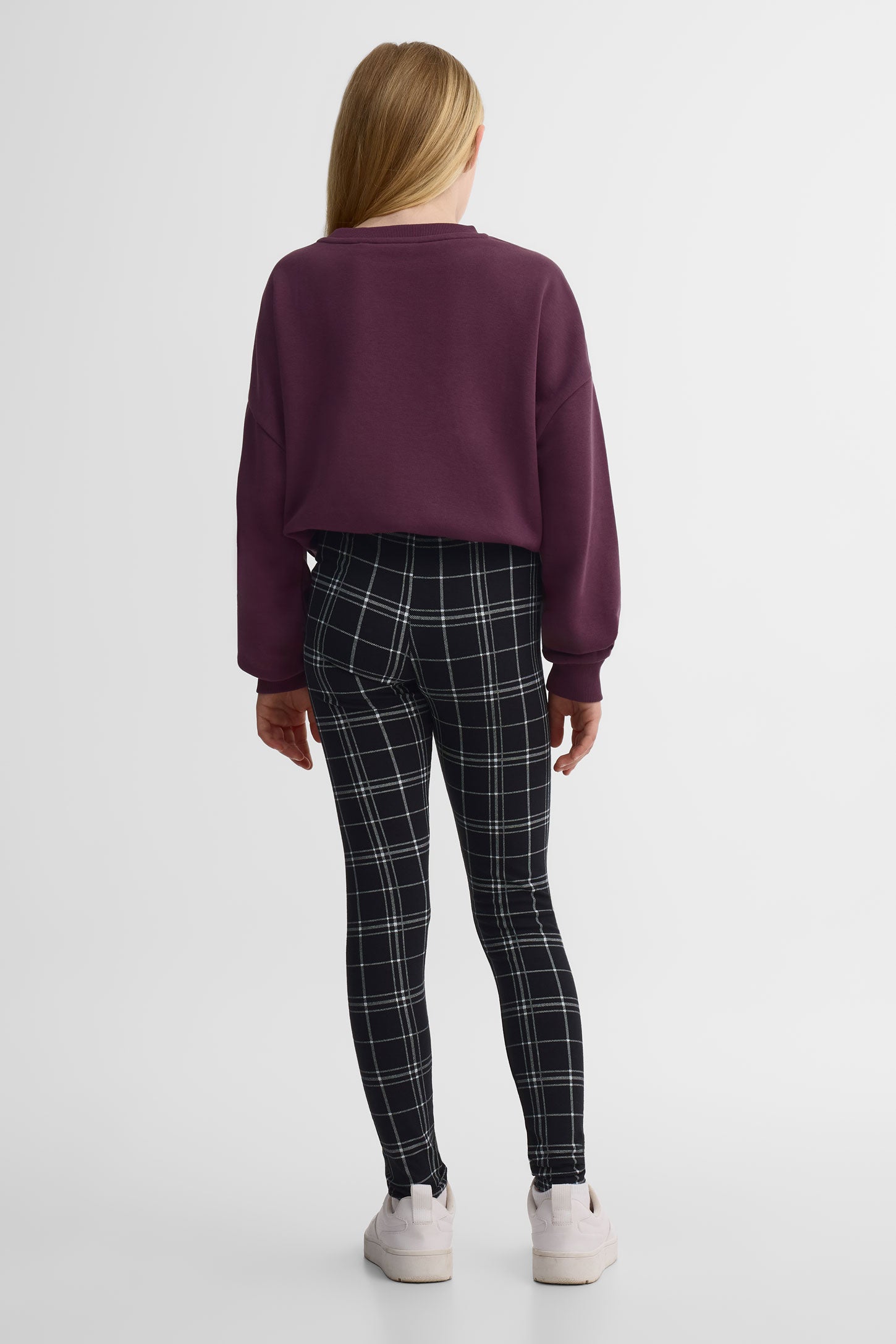 Legging élastique à carreaux 2/25$ - Ado fille && NOIR/MULTI