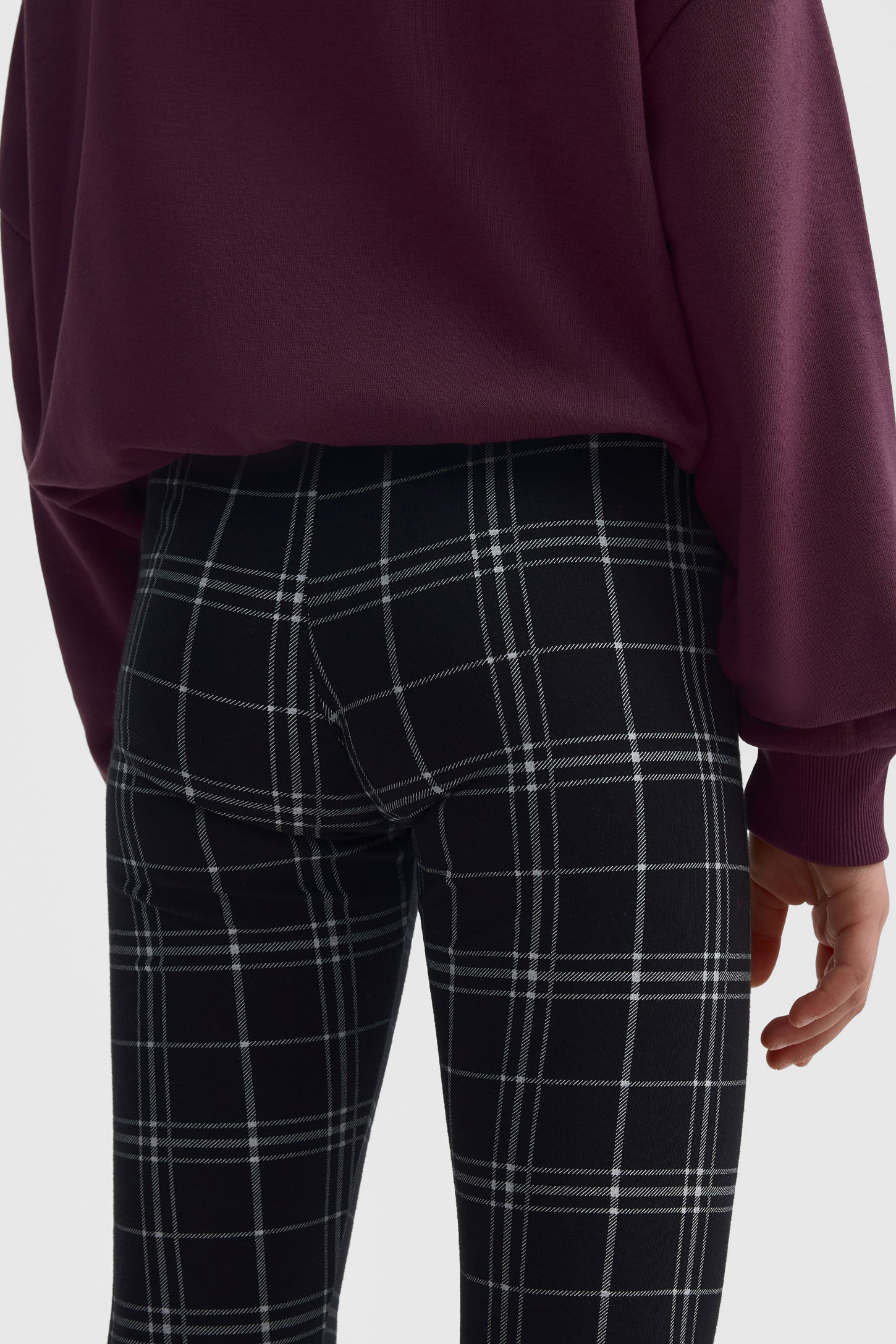 Legging élastique à carreaux 2/25$ - Ado fille && NOIR/MULTI