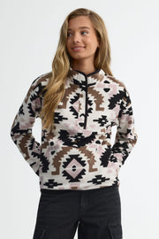 Chandail manches longues imprimé en micropolaire - Ado fille && BLANC CASSÉ/MULTI