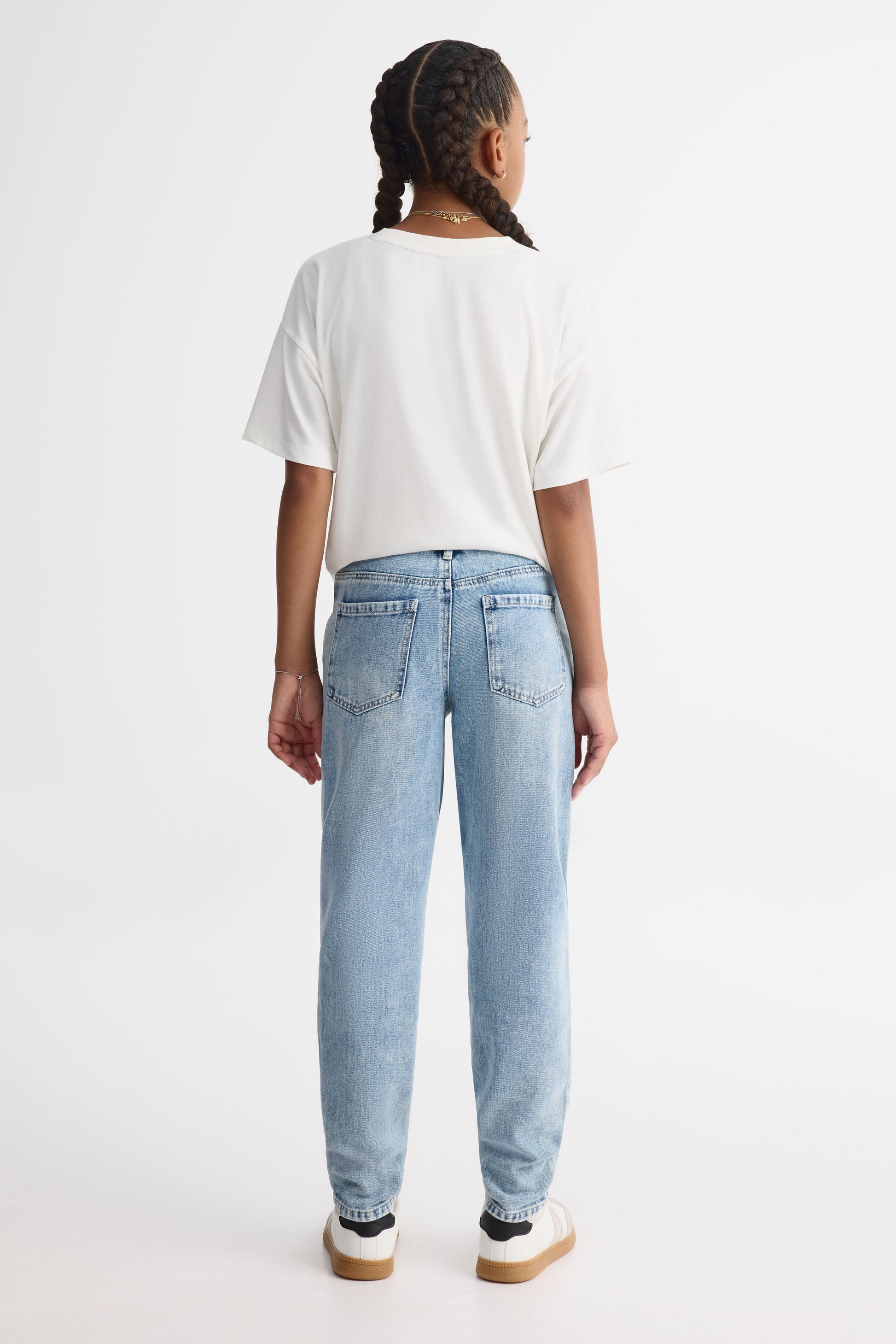 Jeans mom fit avec poches - Ado fille && DENIM PALE