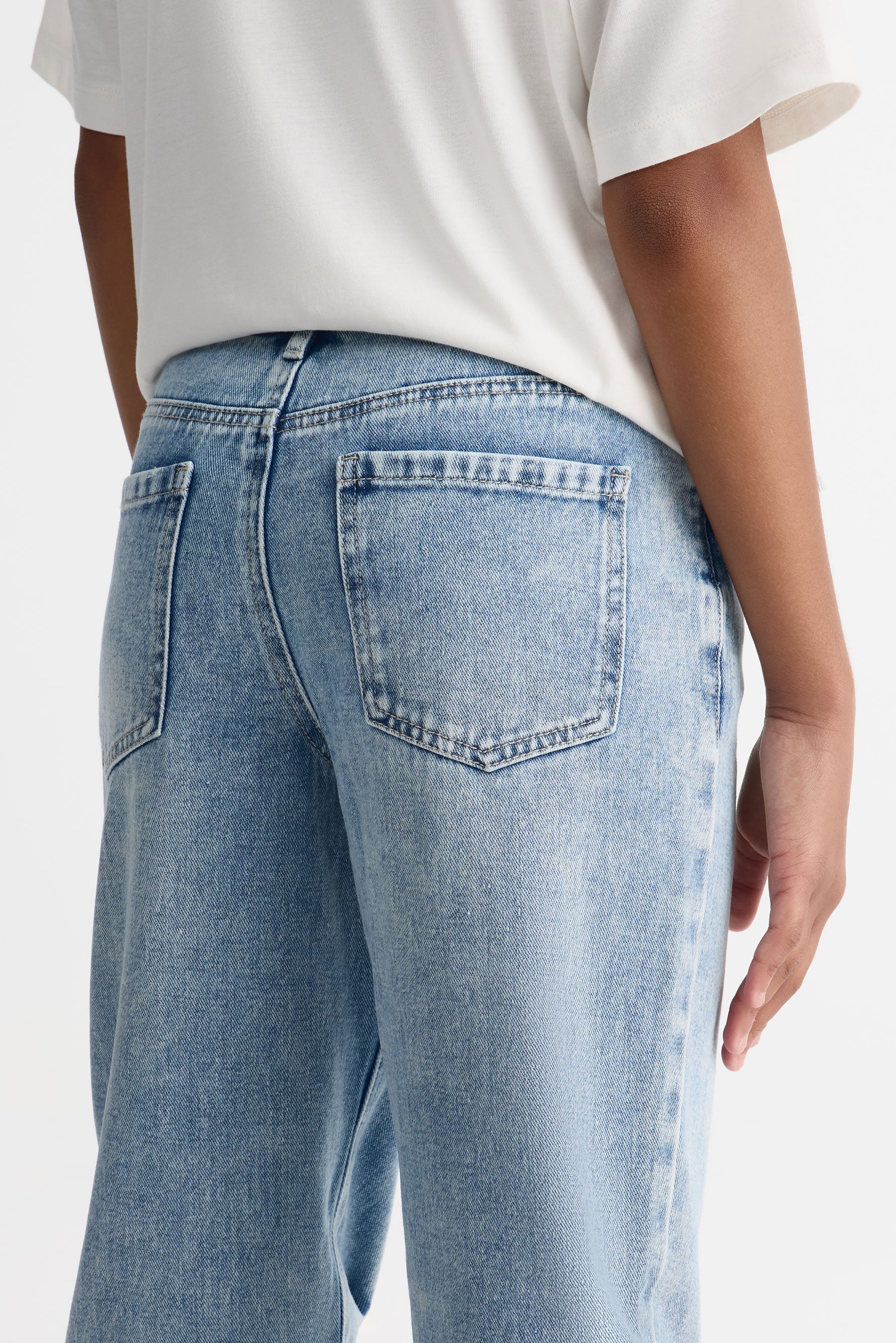 Jeans mom fit avec poches - Ado fille && DENIM PALE