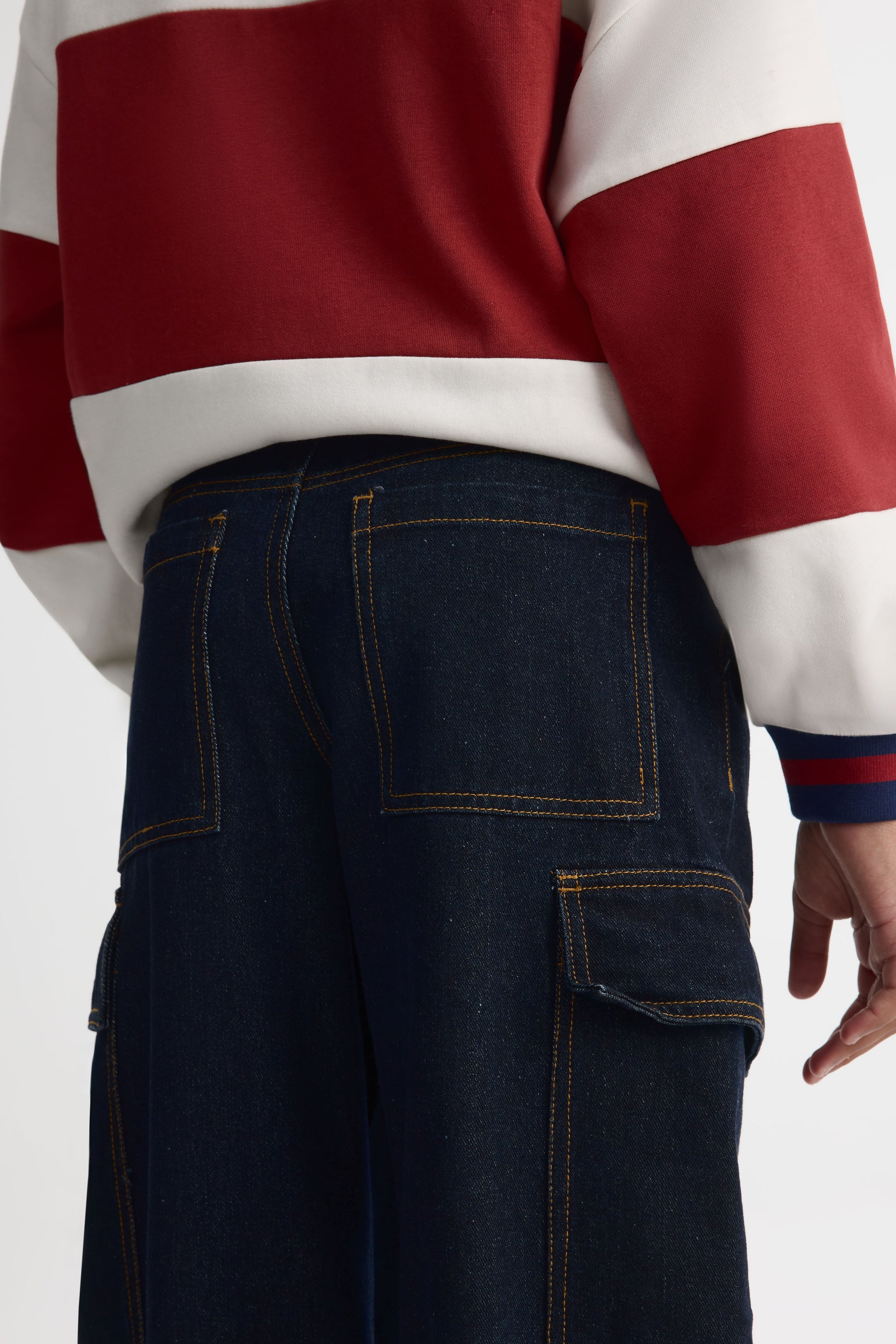 Jeans cargo - Ado fille && DENIM FONCE
