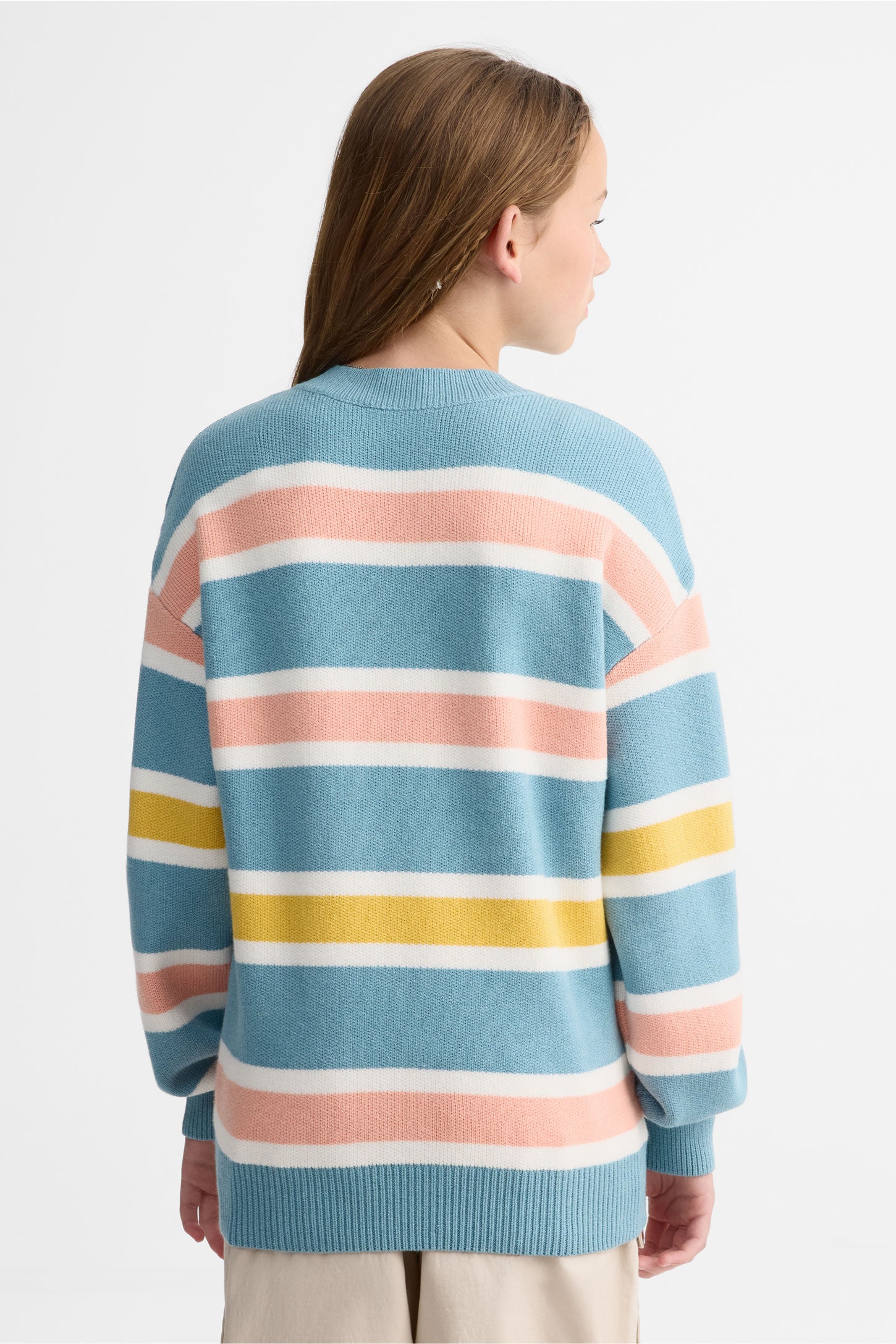 Chandail col rond tricot - Ado fille && BLEU MULTI