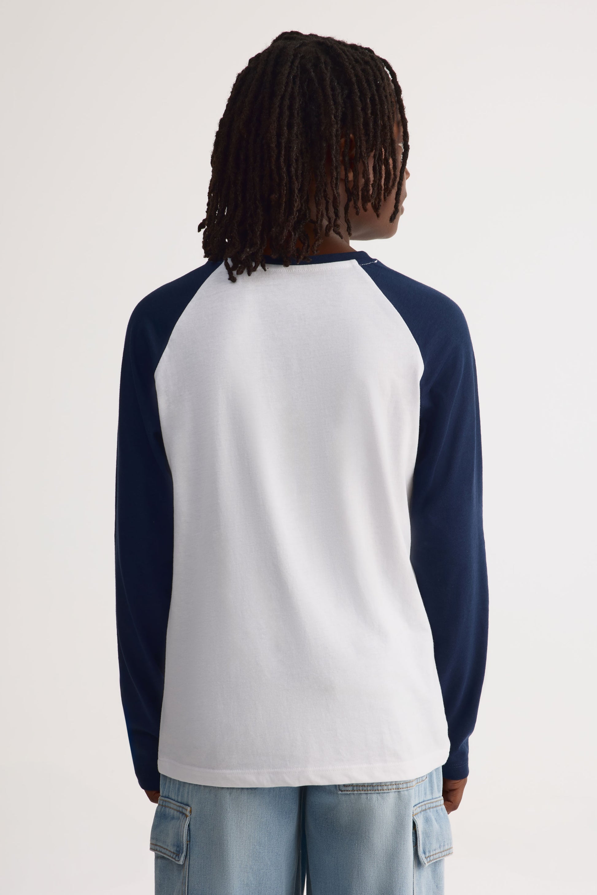 Chandail graphique raglan uni 2/$25 - Ado garçon && BLANC