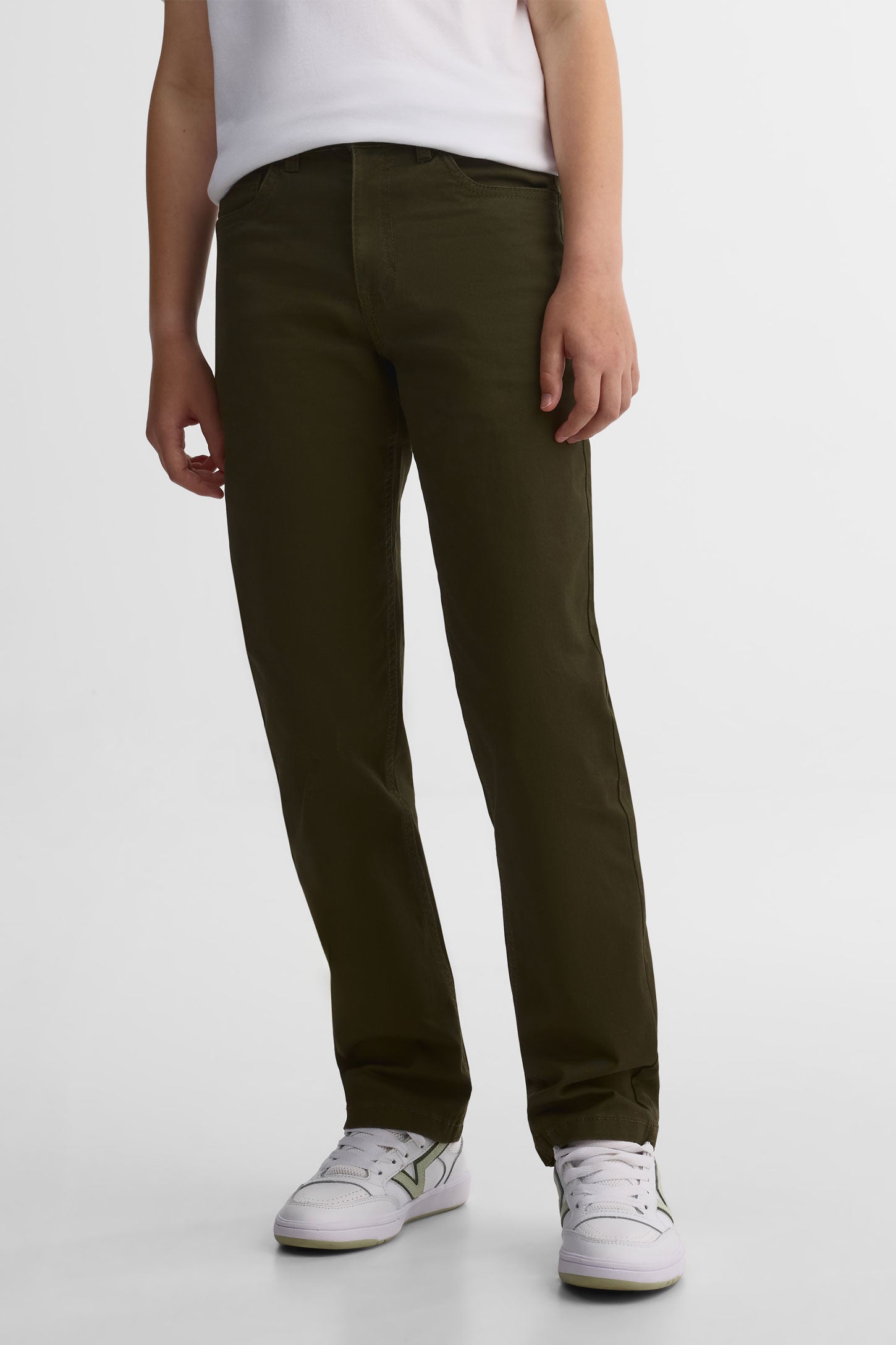 Pantalon coupe ajustée en twill - Ado garçon 2/50$ && VERT FONCE