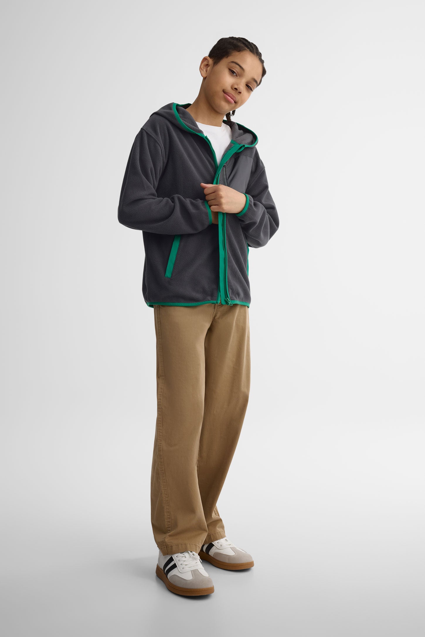 Veste ouatée à capuchon - Ado garçon && CHARBON