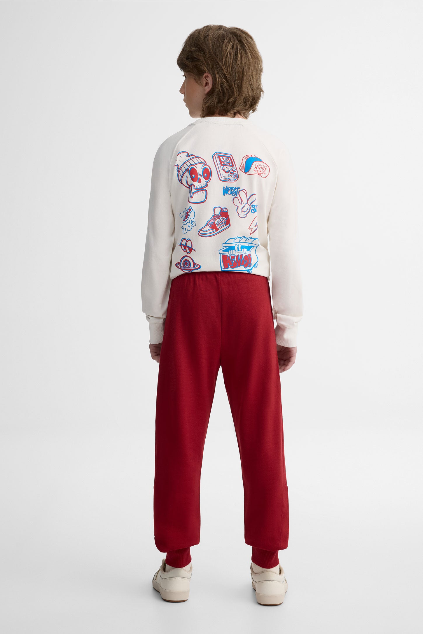 Pantalon jogger ouaté - Ado garçon && ROUGE