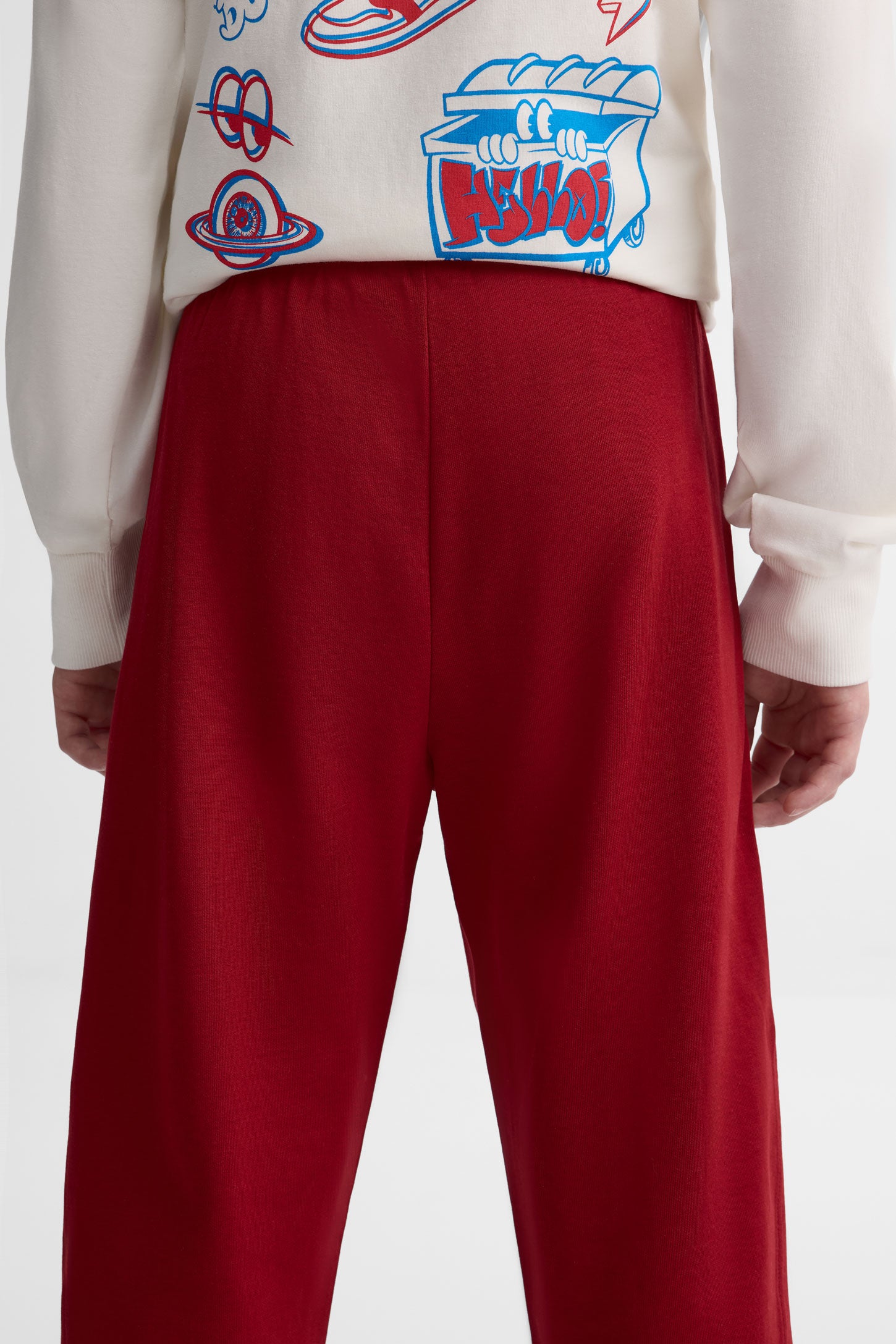 Pantalon jogger ouaté - Ado garçon && ROUGE