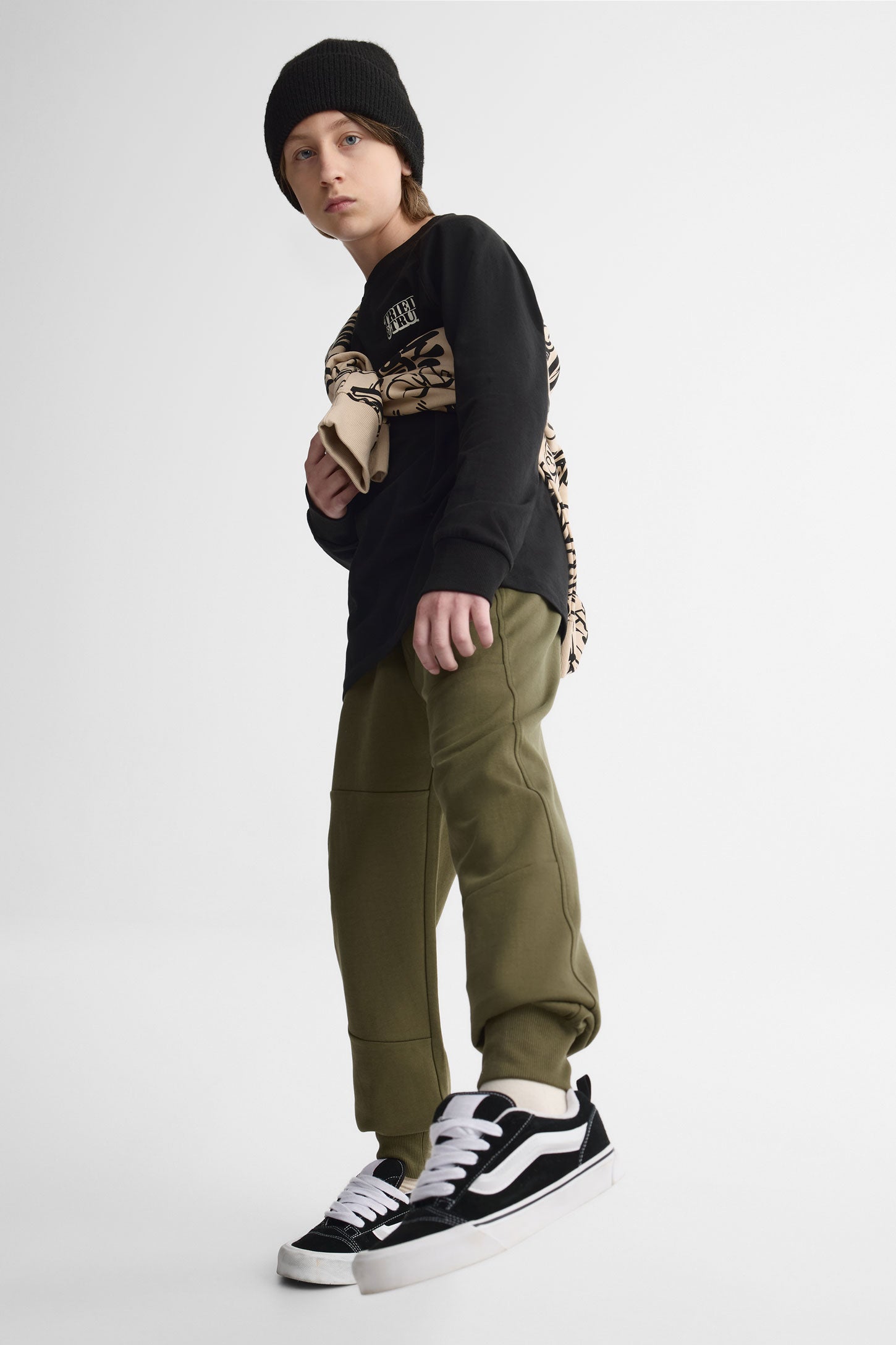 Pantalon jogger ouaté - Ado garçon && KAKI