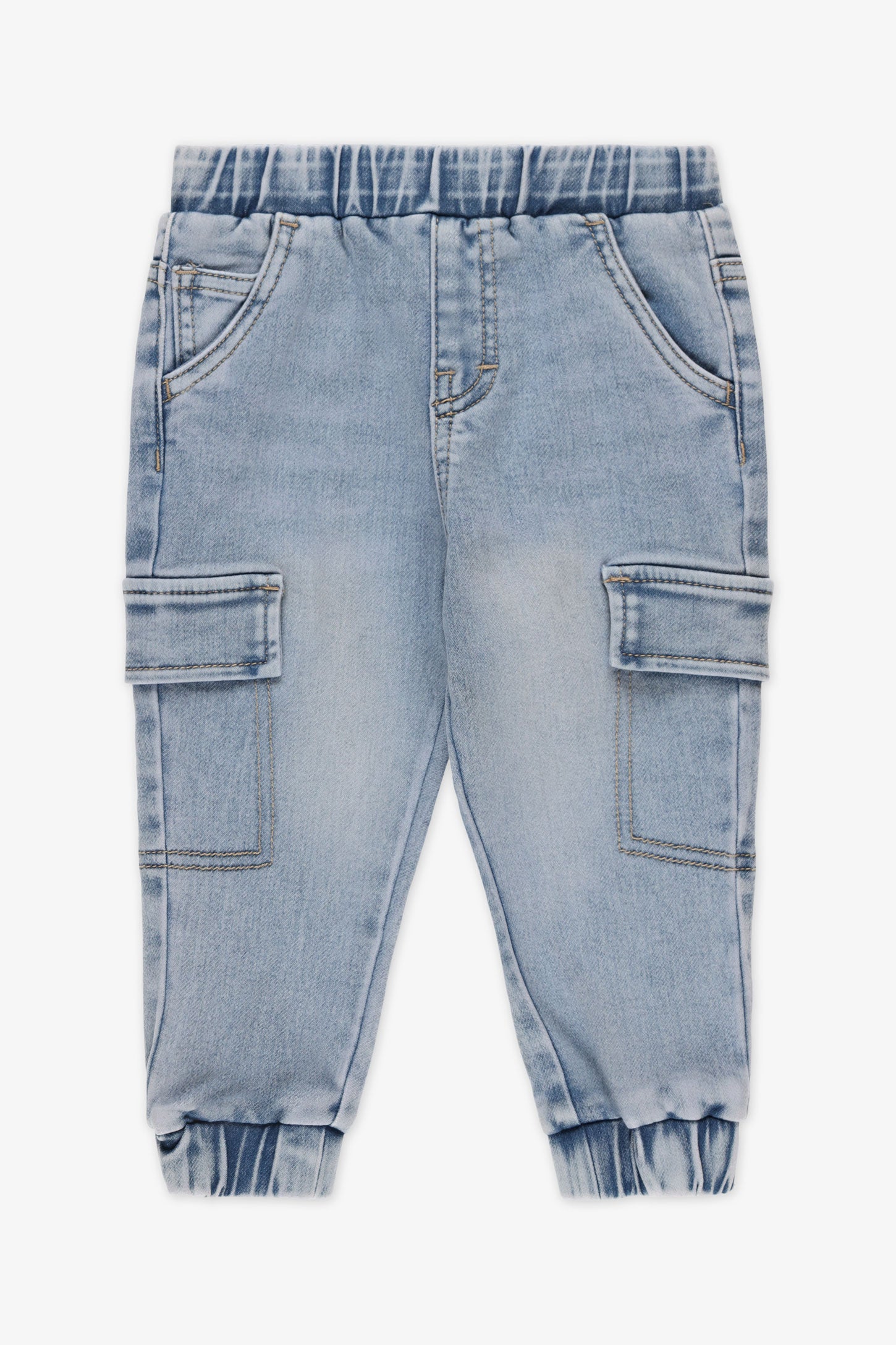 Jeans jogger cargo - Bébé garçon && DENIM PALE