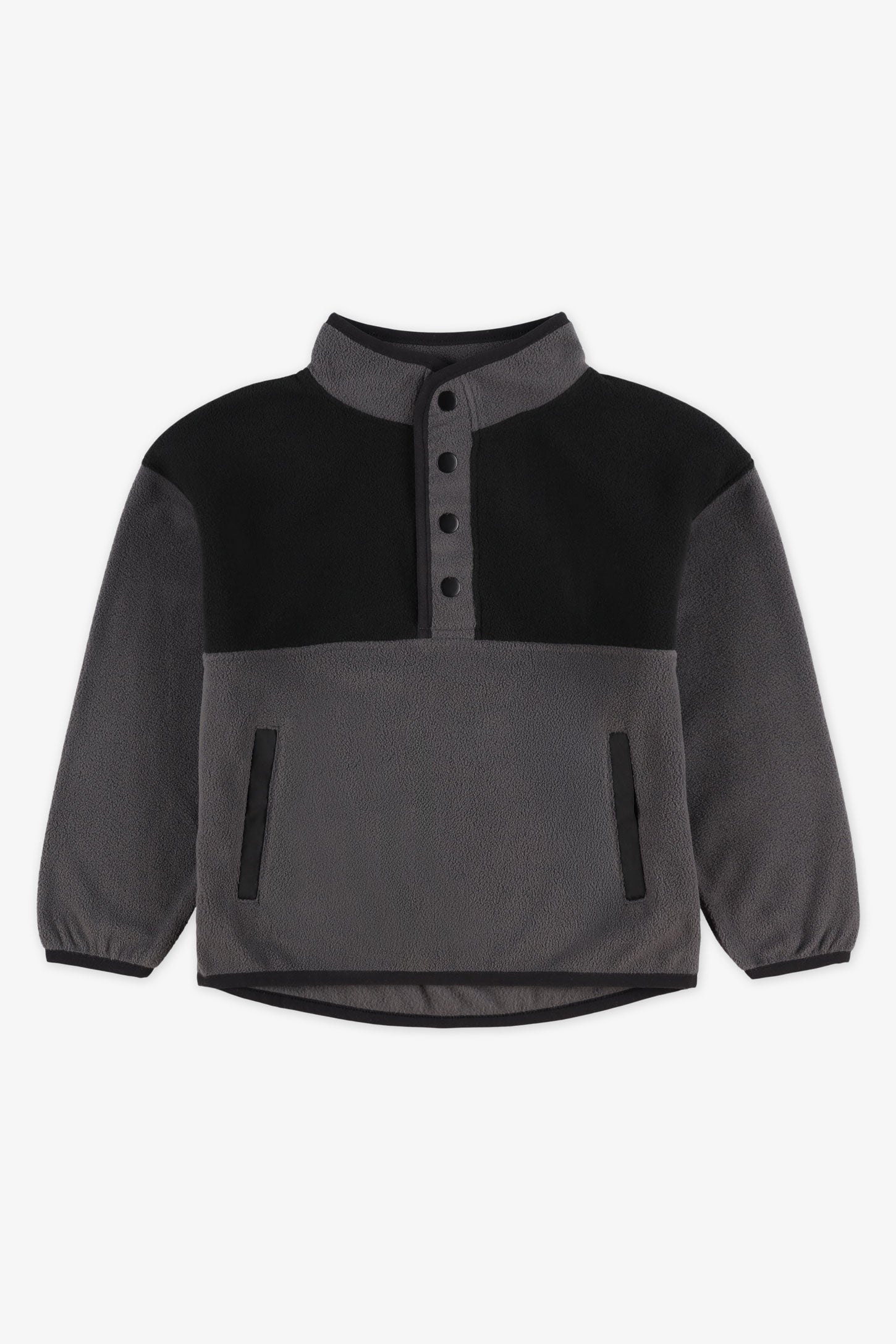 Chandail col montant micropolaire - Enfant garçon && CHARBON