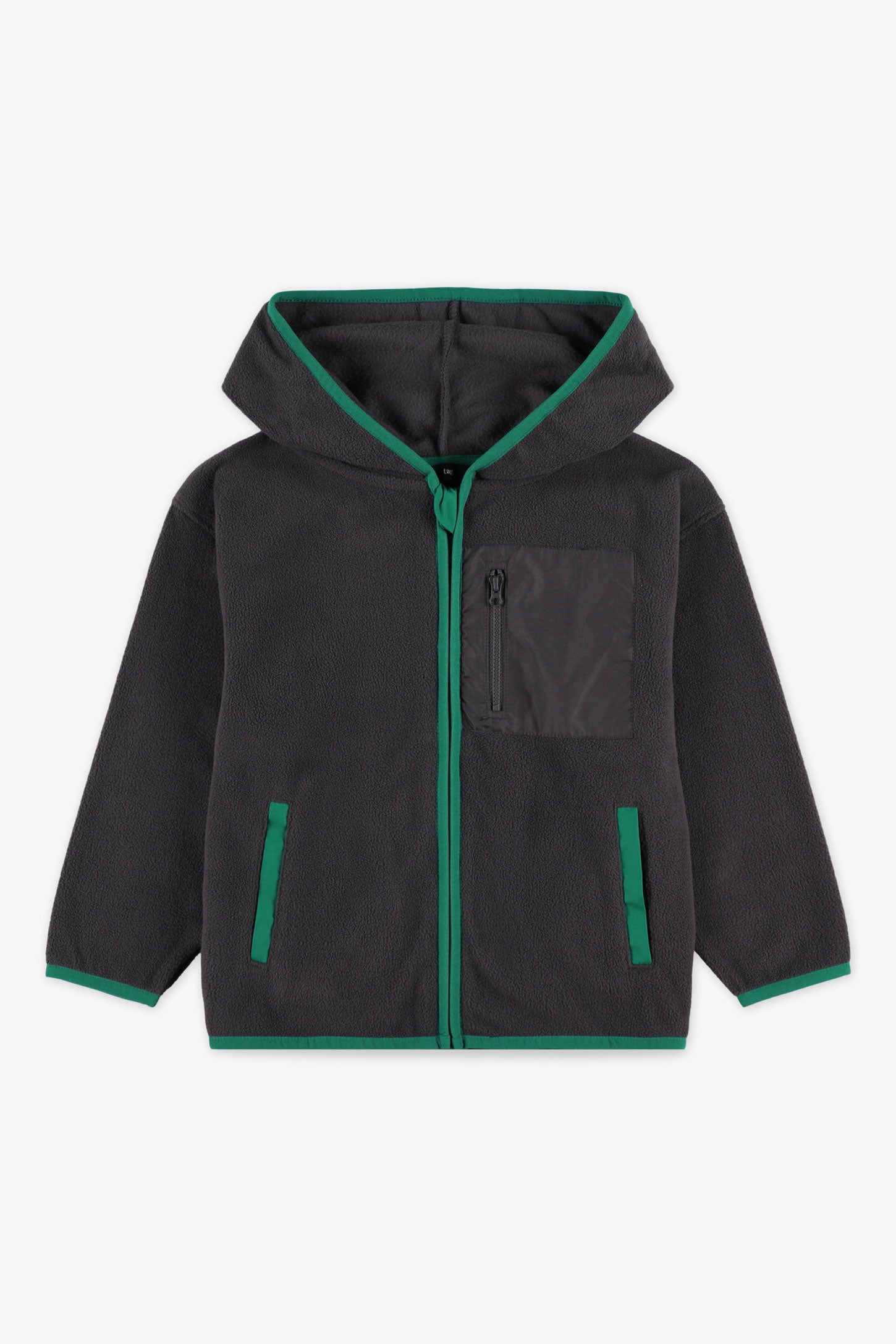 Veste à capuchon color block - Enfant garçon && CHARBON