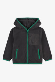 Veste à capuchon color block - Enfant garçon && CHARBON