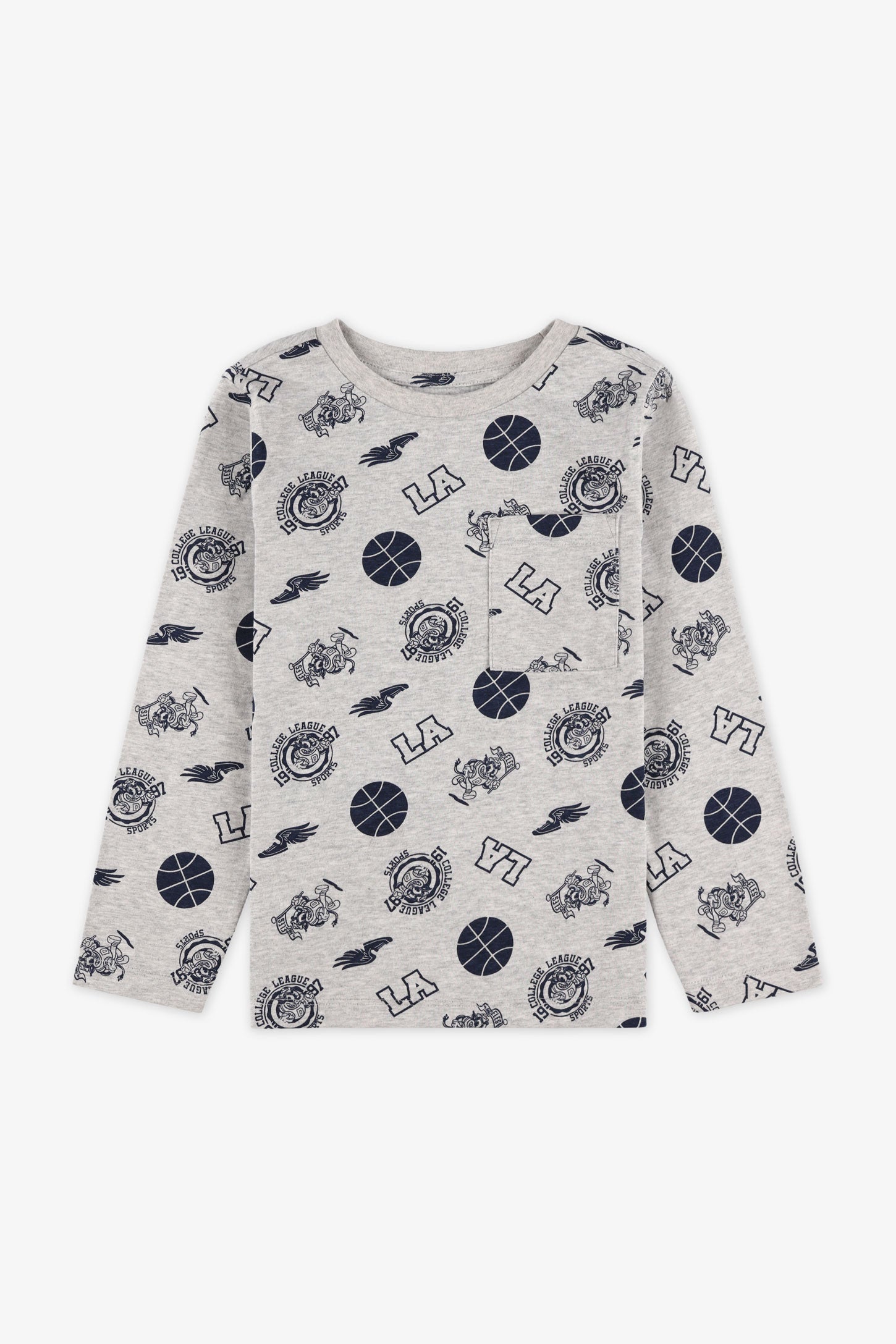 Chandail avec poche 2/20$ – Enfant garçon && GRIS MULTI