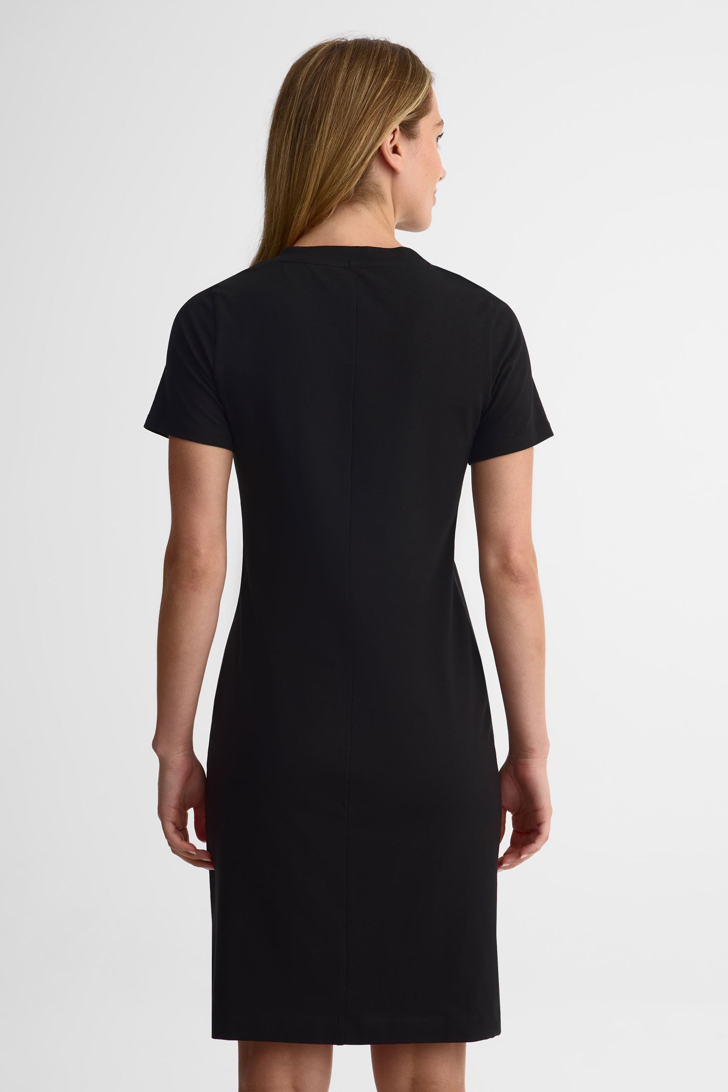 Robe manches courtes col V - Femme && NOIR