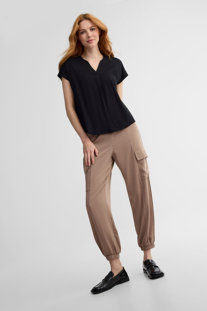 T-shirt à Manches Courtes Pour Femmes, Col En V, Décontracté, Doux