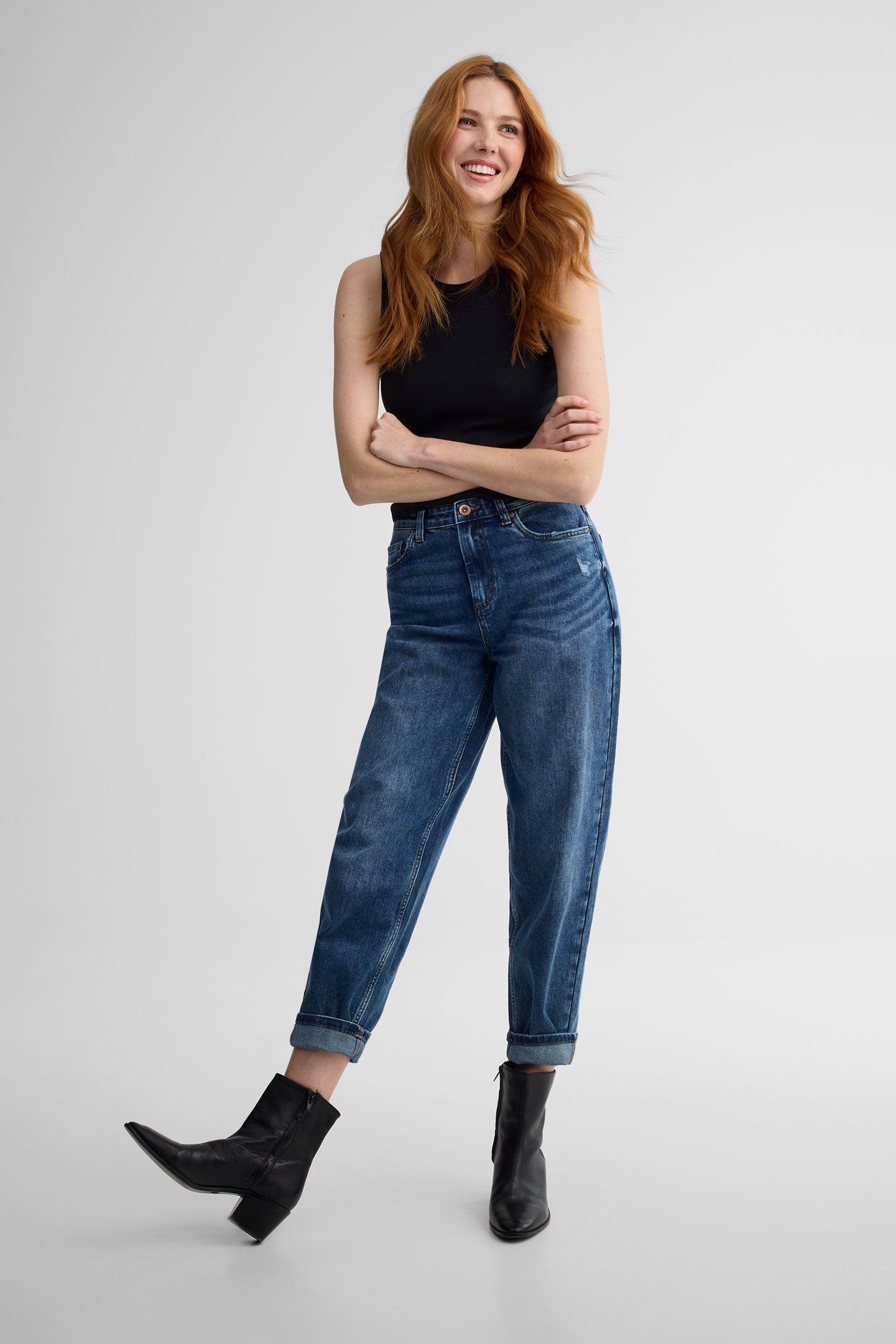 Camisole côtelée en coton - Femme && NOIR