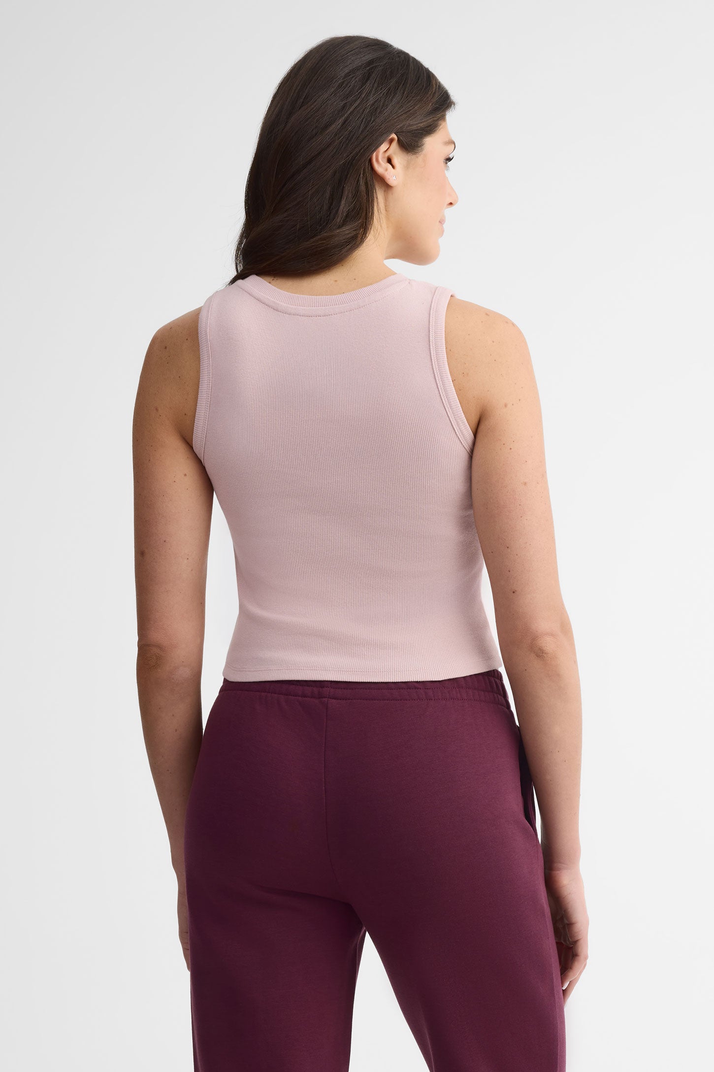 Camisole côtelée en coton - Femme && ROSE