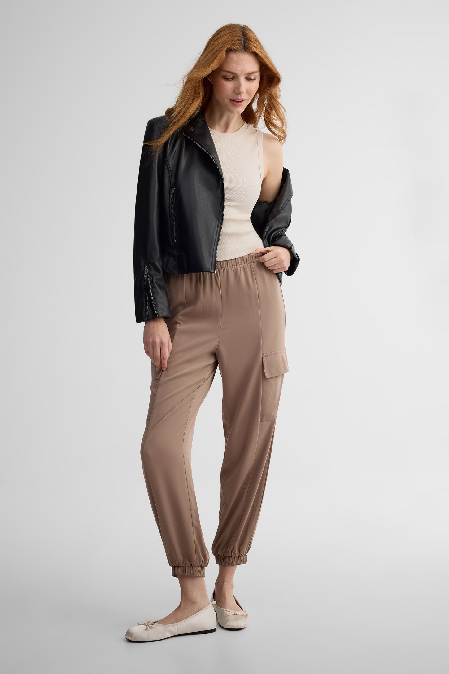 Camisole côtelée en coton - Femme && BEIGE