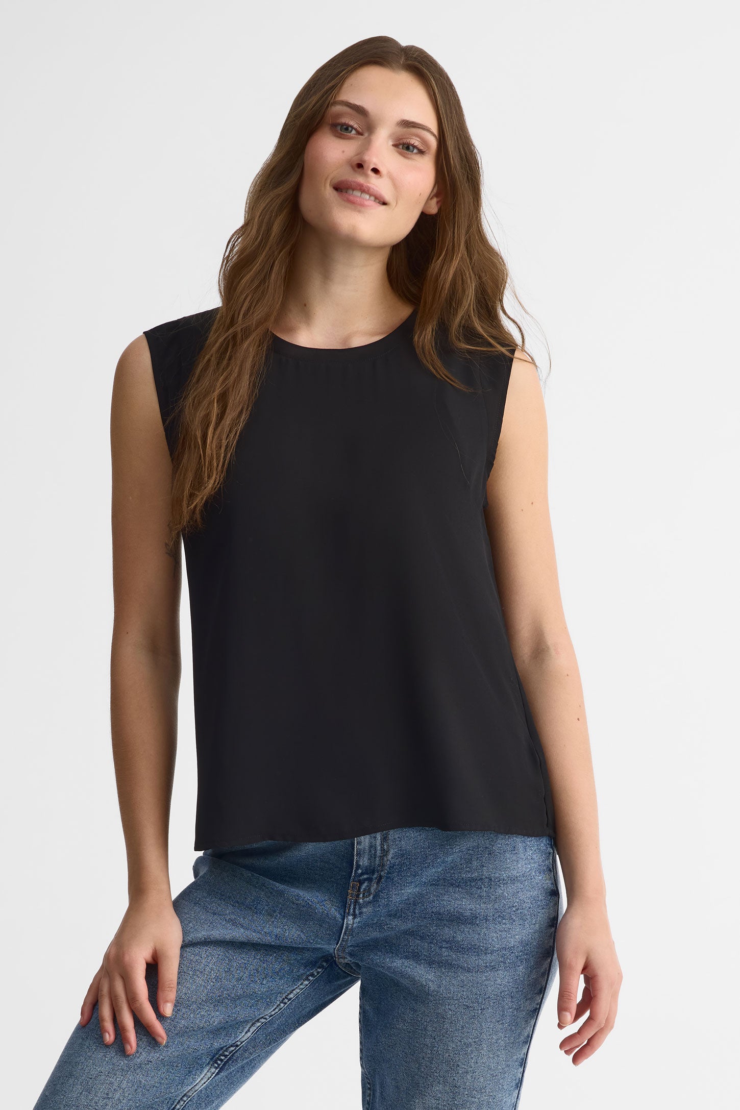 Camisole col rond - Femme && NOIR
