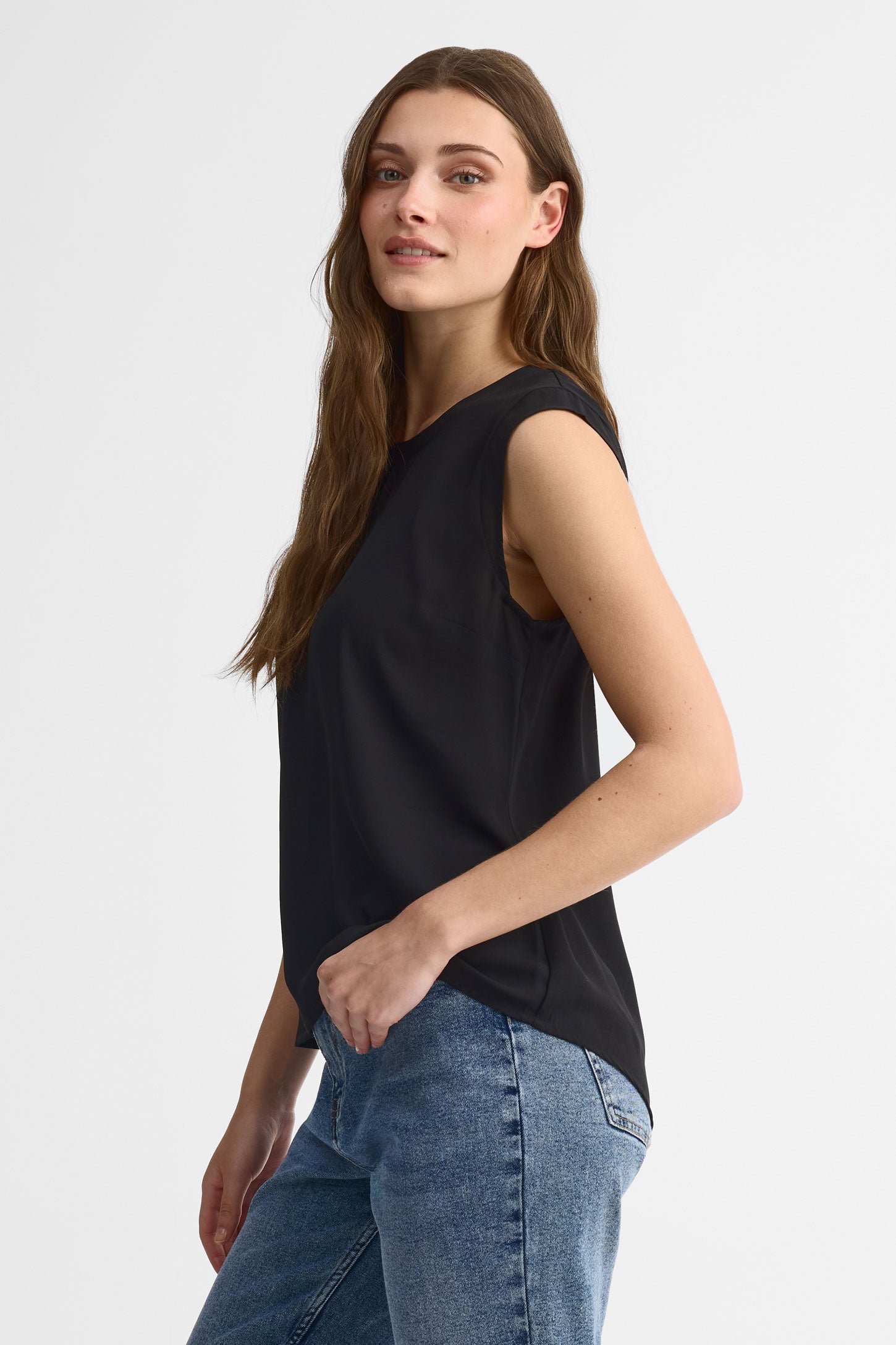Camisole col rond - Femme && NOIR