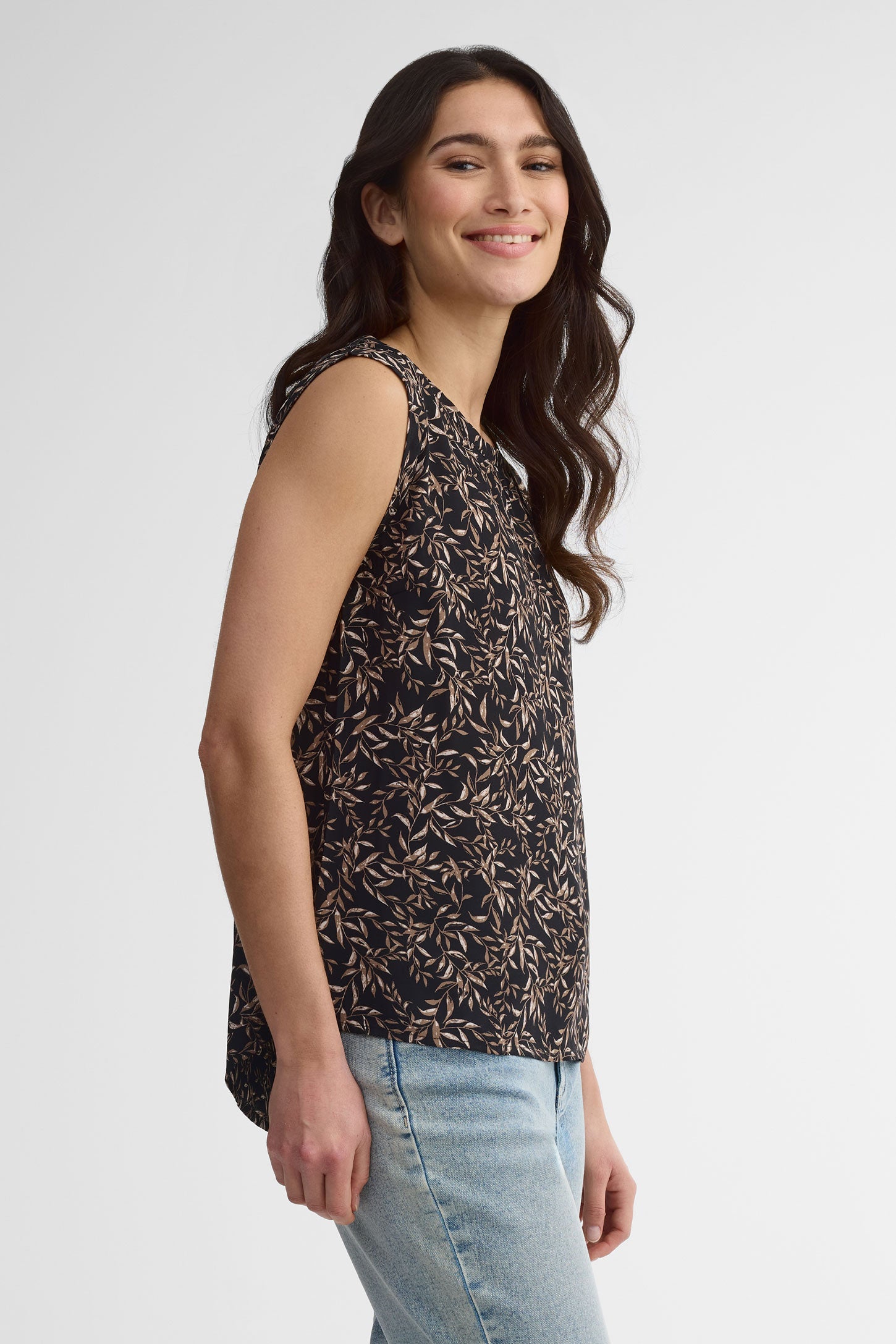 Camisole sans manches imprimée - Femme && NOIR/MULTI