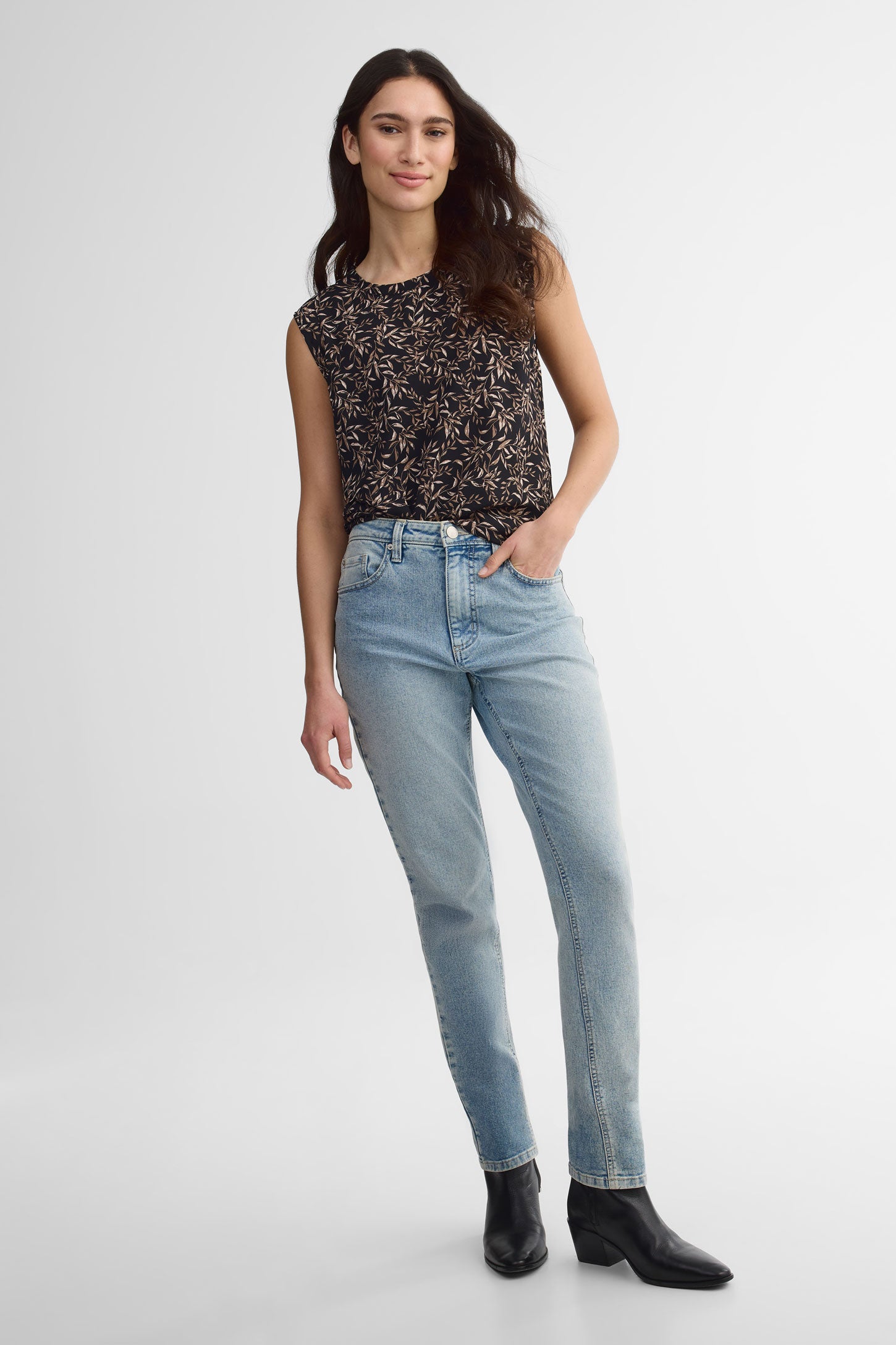Camisole sans manches imprimée - Femme && NOIR/MULTI