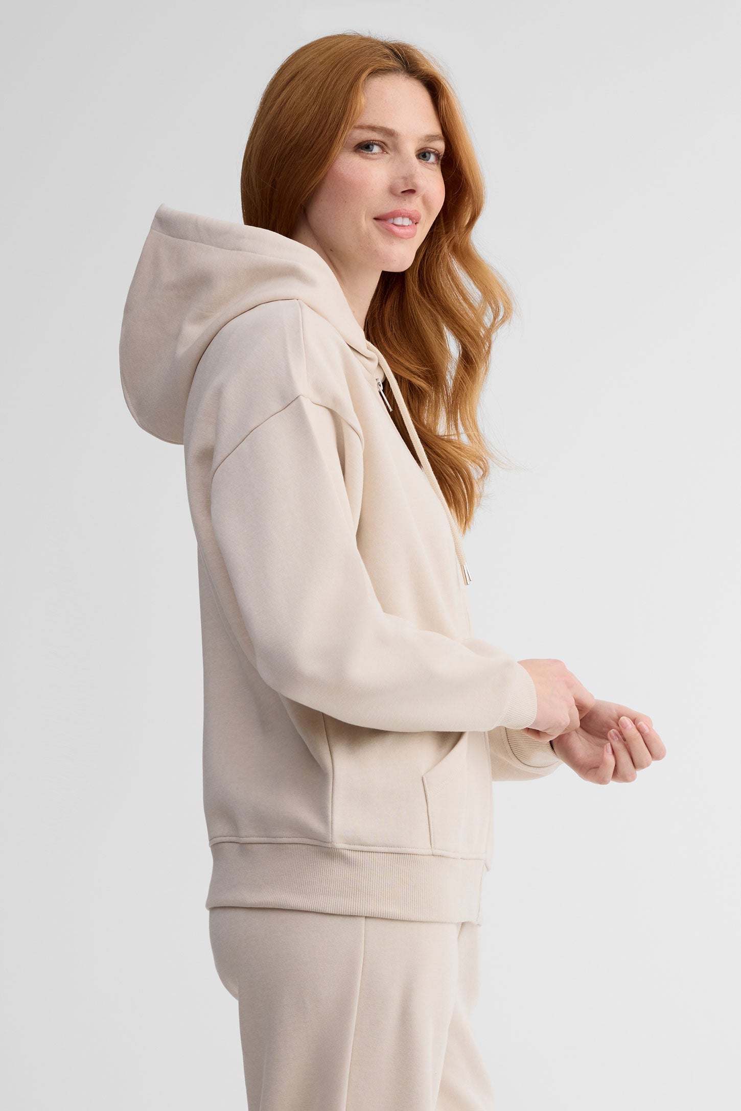 Veste à capuchon coton ouaté - Femme && BEIGE