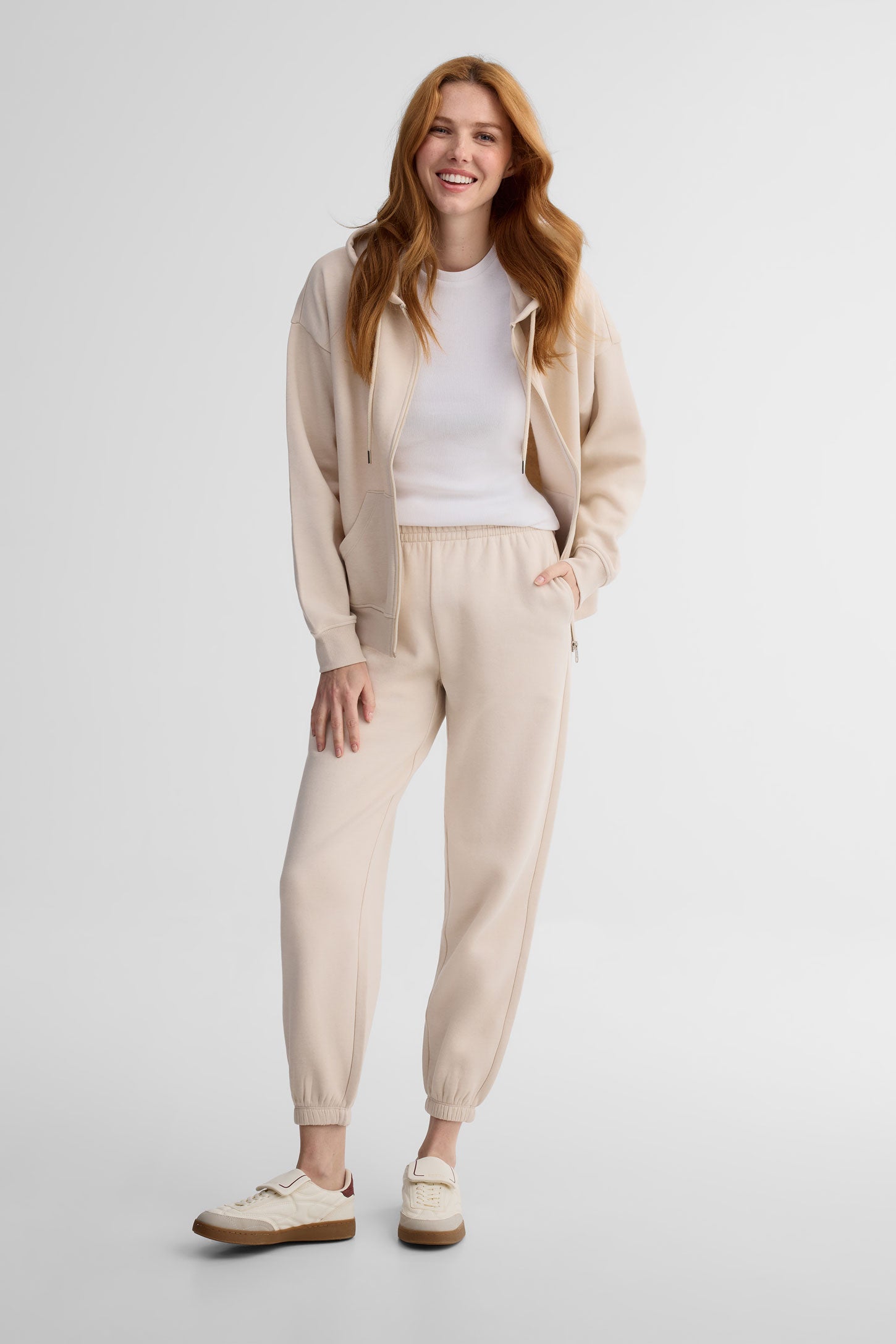 Veste à capuchon coton ouaté - Femme && BEIGE