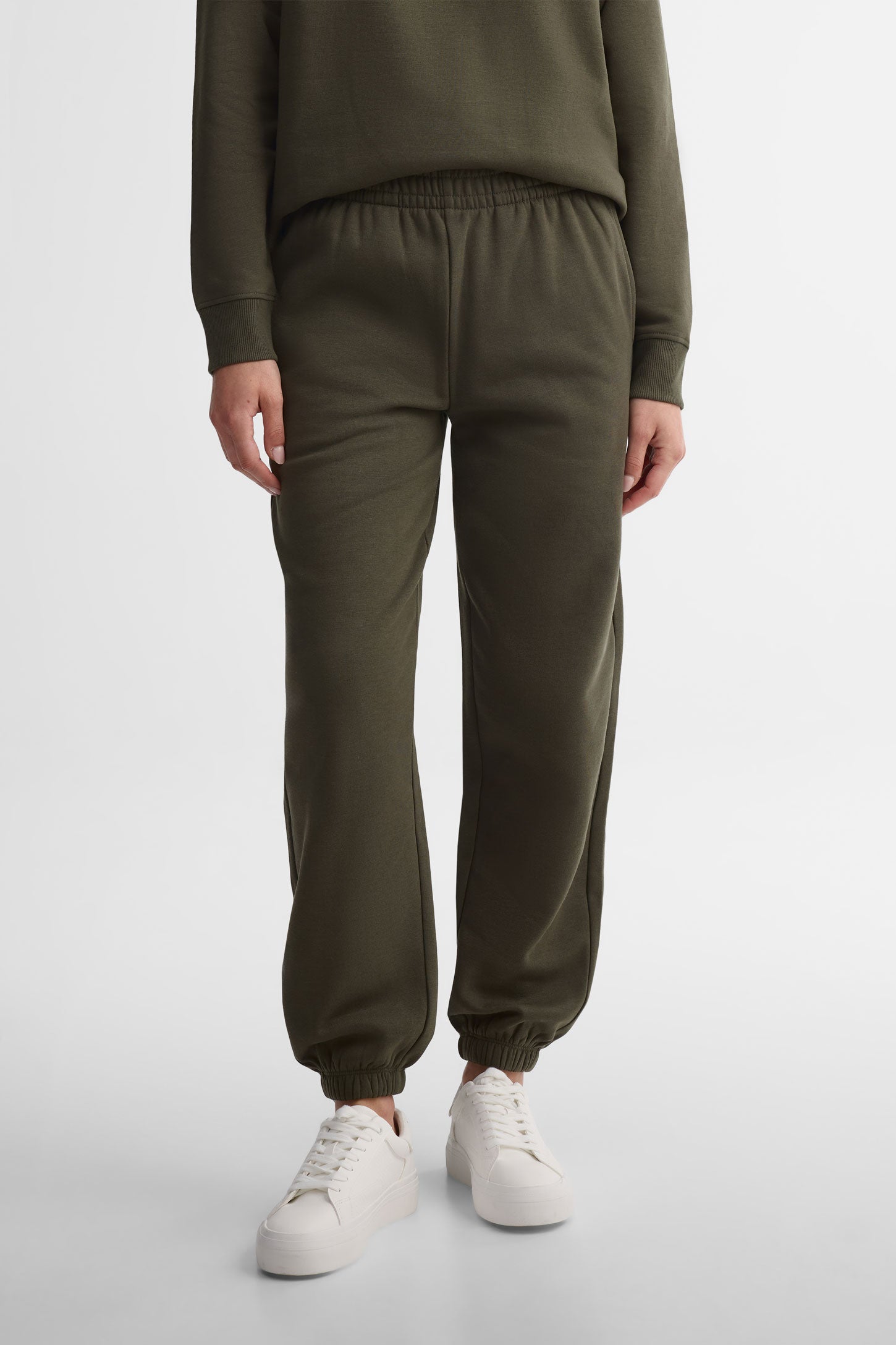 Pantalon jogger coton ouaté - Femme
 && KAKI