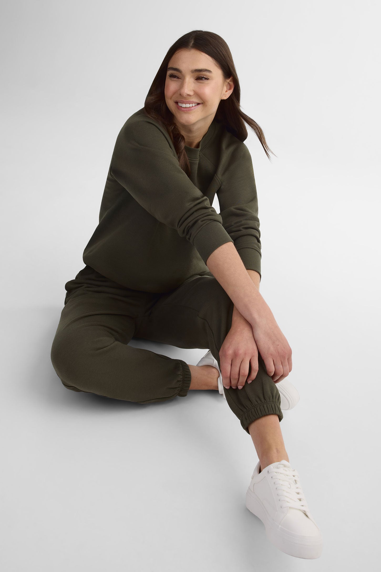 Pantalon jogger coton ouaté - Femme
 && KAKI