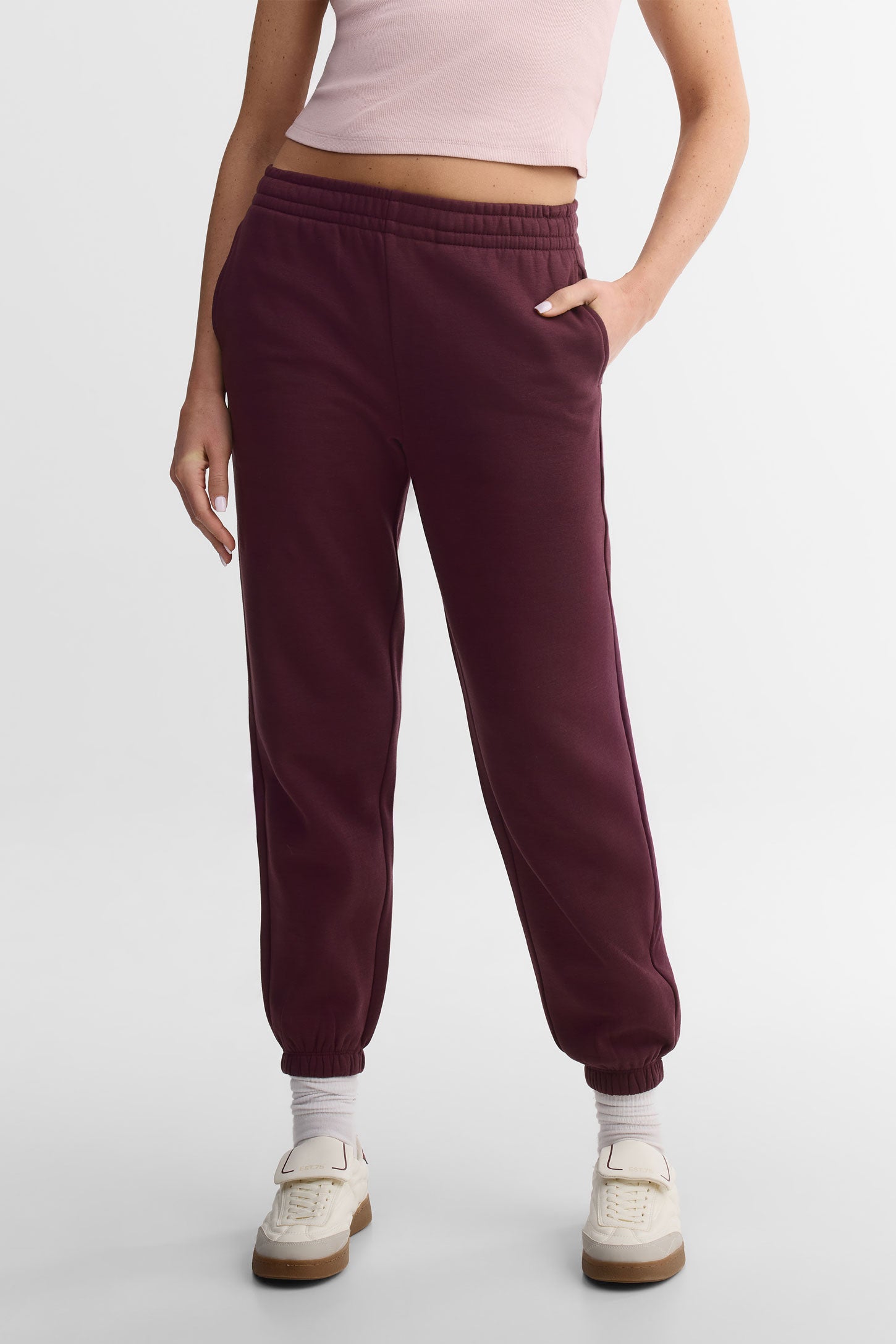 Pantalon jogger coton ouaté - Femme
 && BOURGOGNE