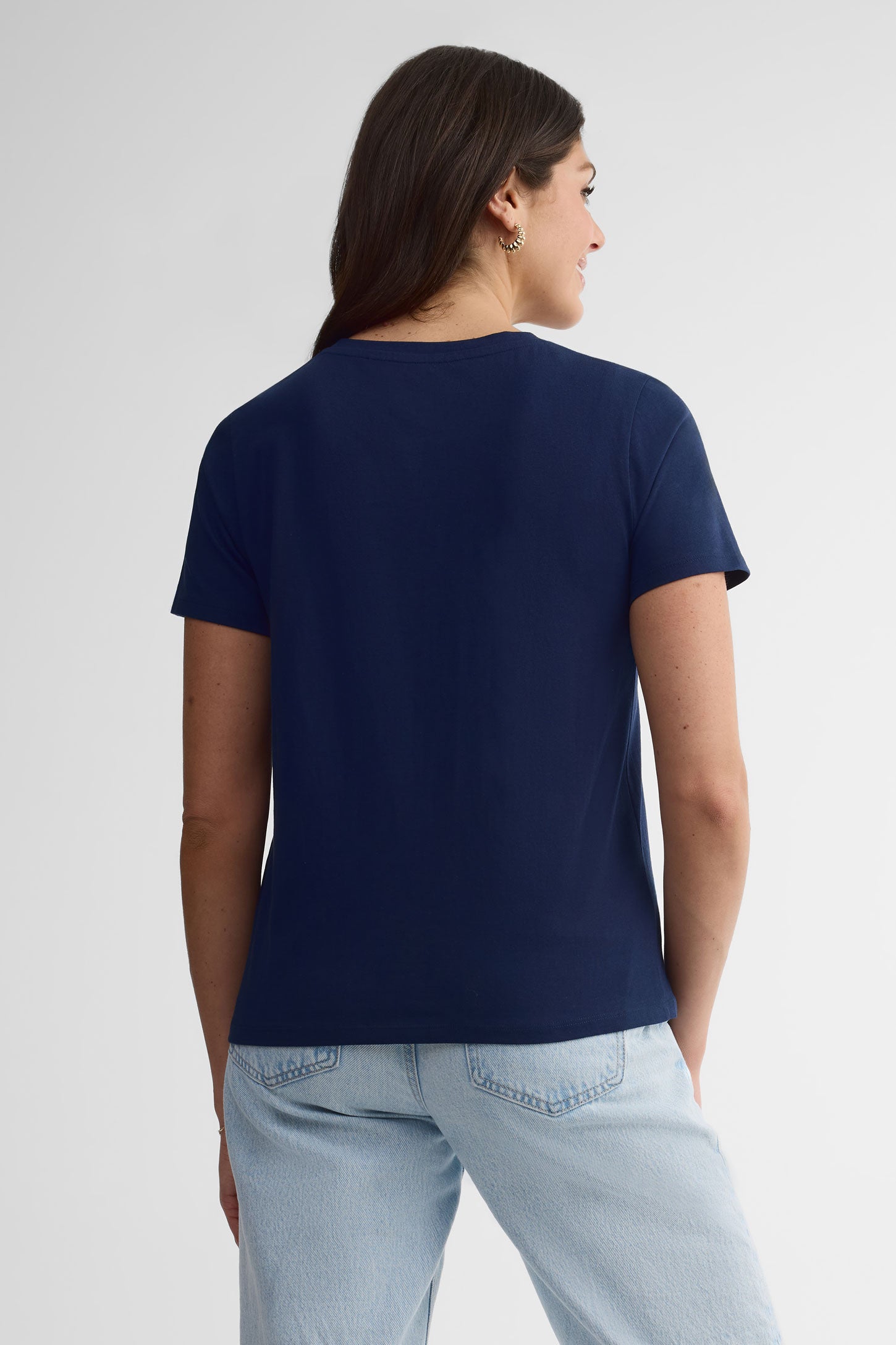 T-shirt col rond coupe droite coton, 2/30$ - Femme && MARIN