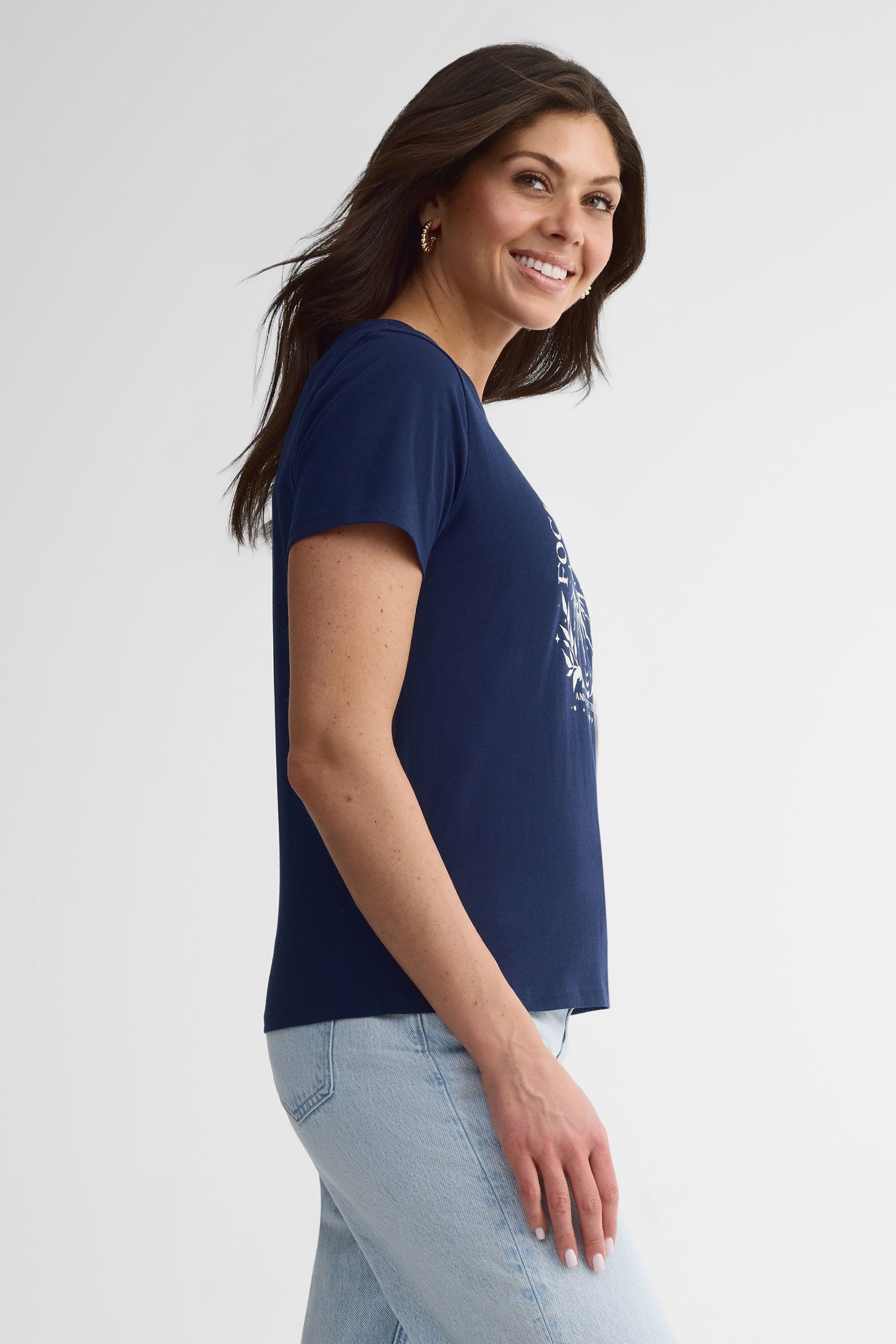 T-shirt col rond coupe droite coton, 2/30$ - Femme && MARIN