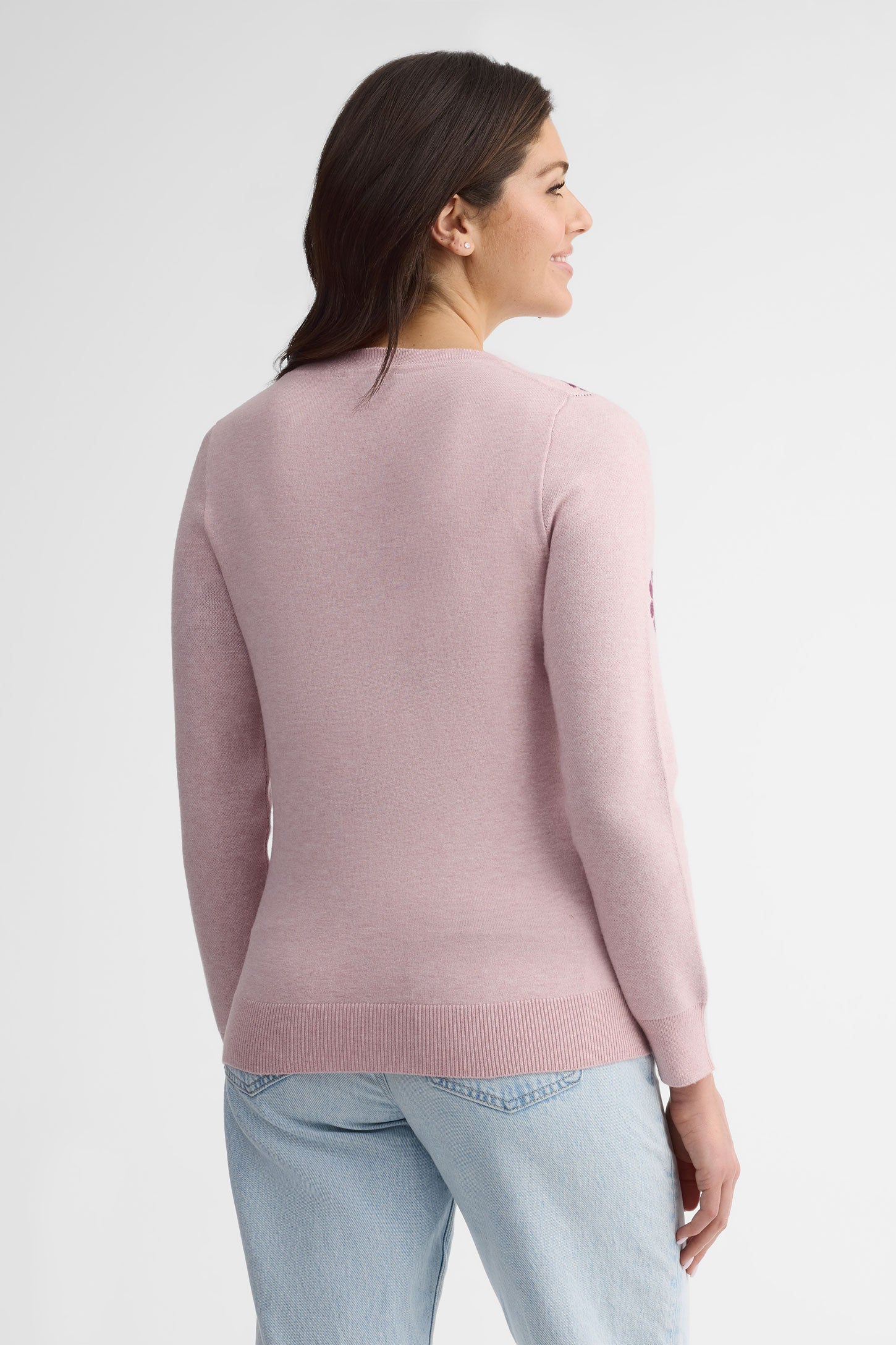Chandail col rond tricot - Femme && ROSE MULTI