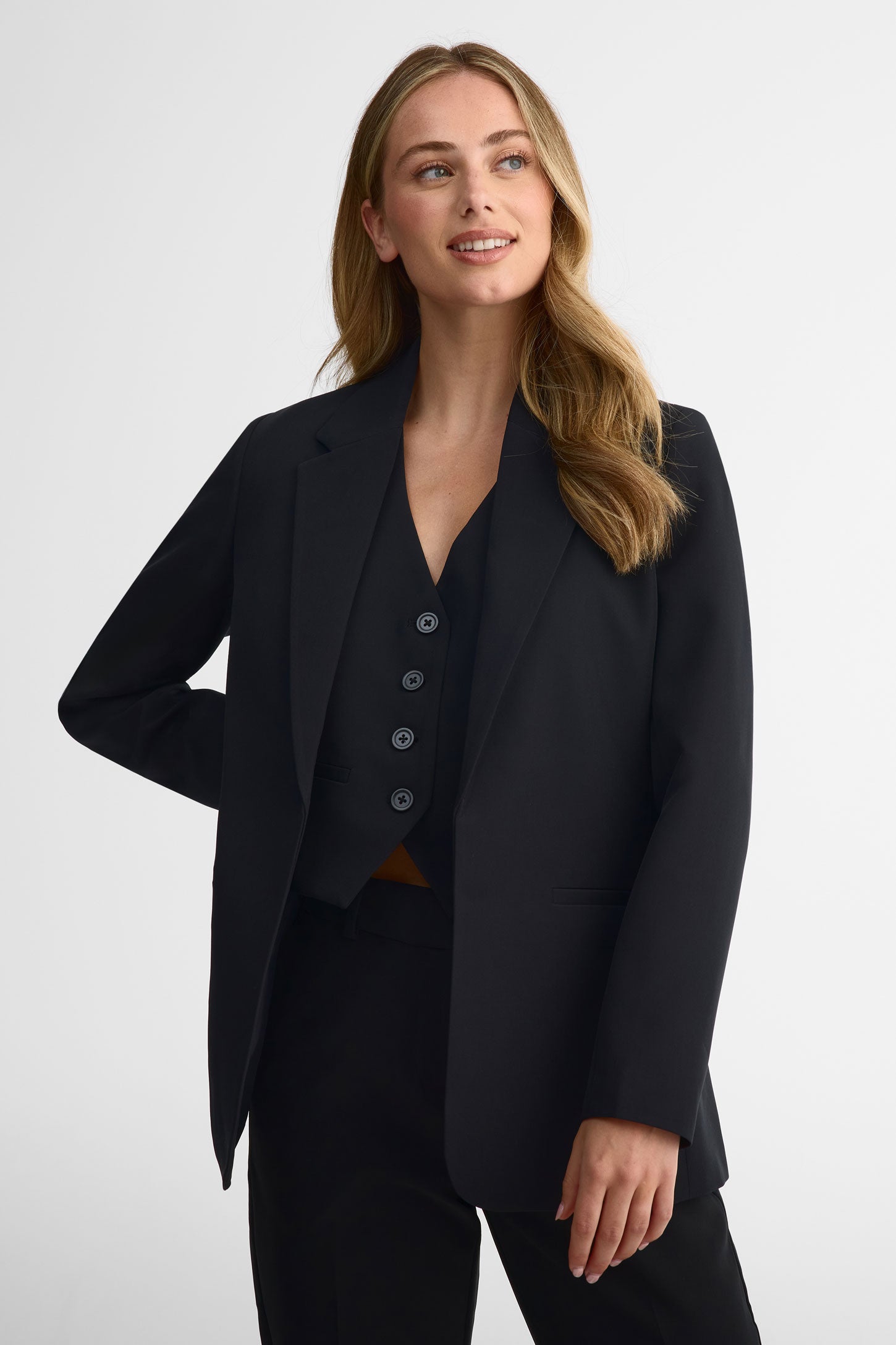 Veston col tailleur coupe régulière - Femme && NOIR