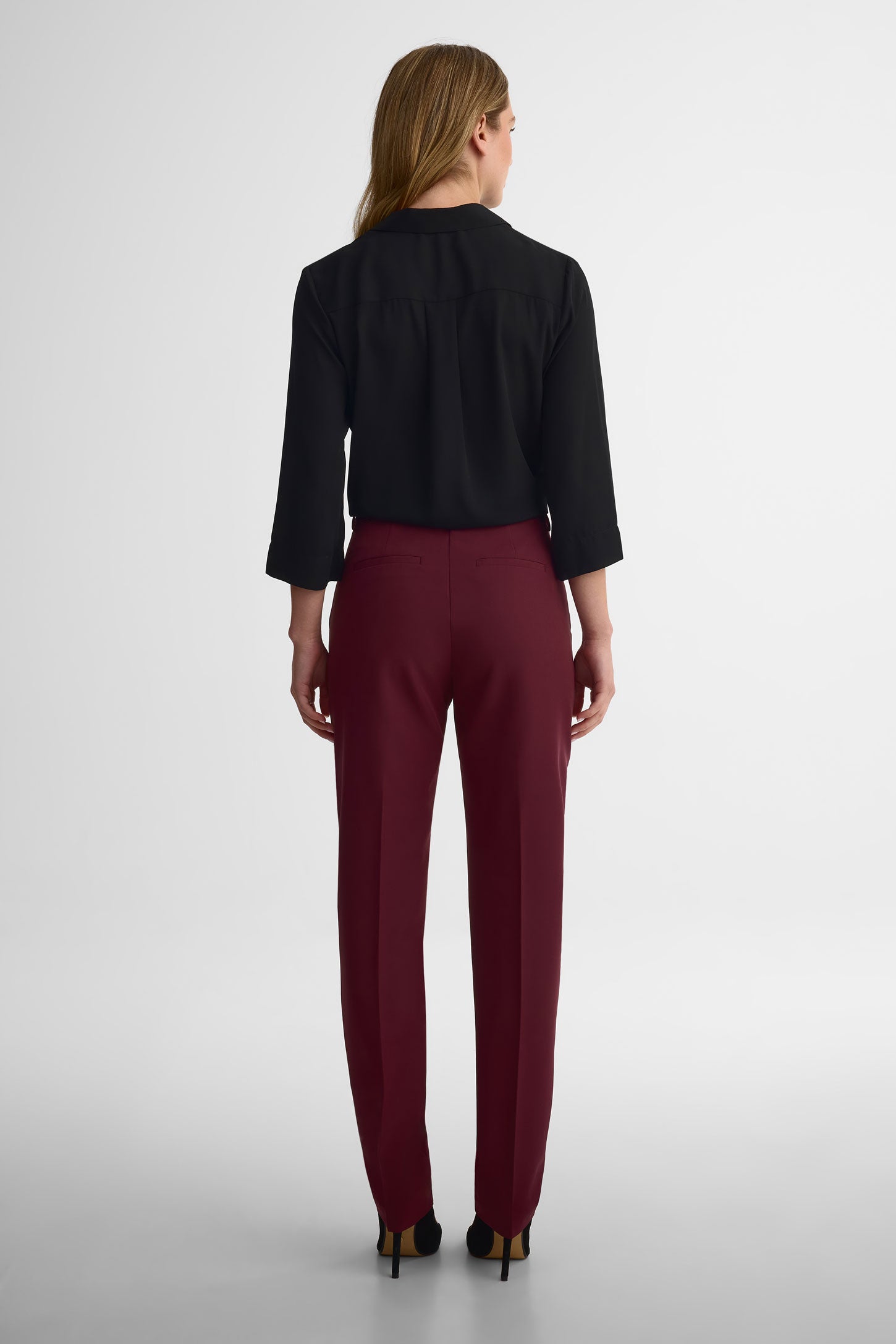Pantalon jambe droite - Femme && BOURGOGNE