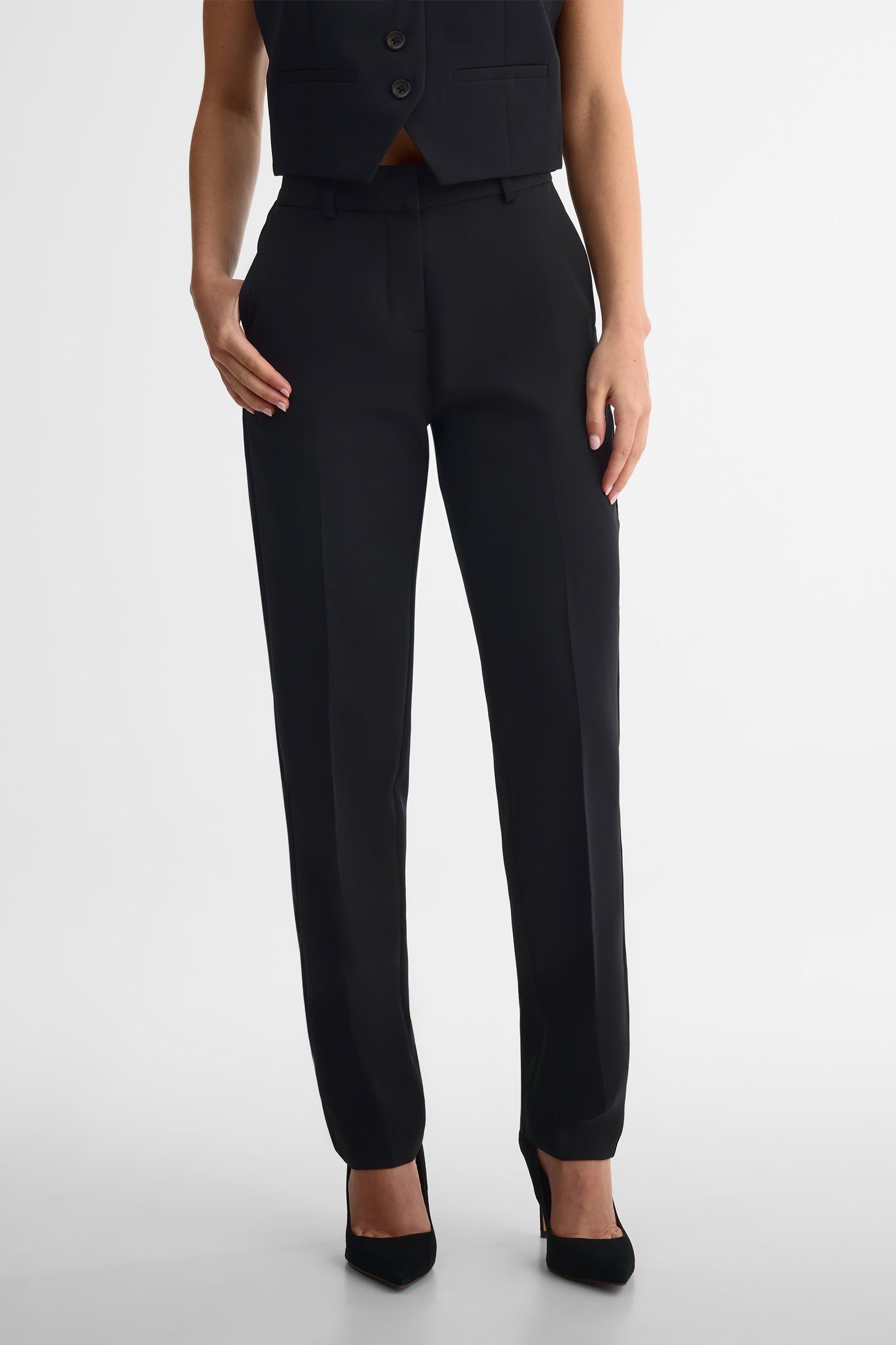 Pantalon jambe droite - Femme && NOIR