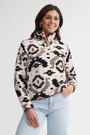 Chandail col montant polaire - Femme && ROSE MULTI