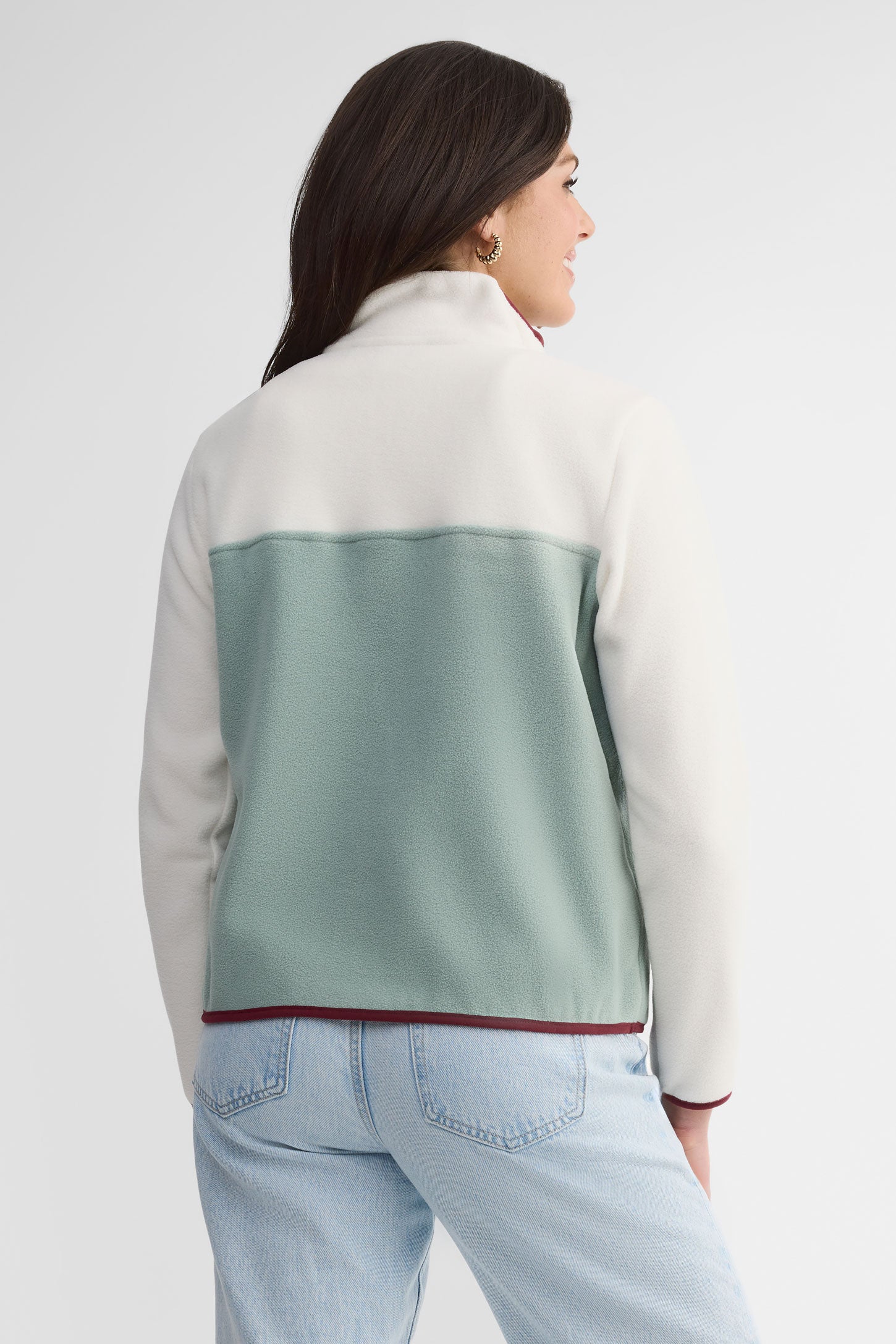 Chandail col montant polaire - Femme && VERT/MULTI