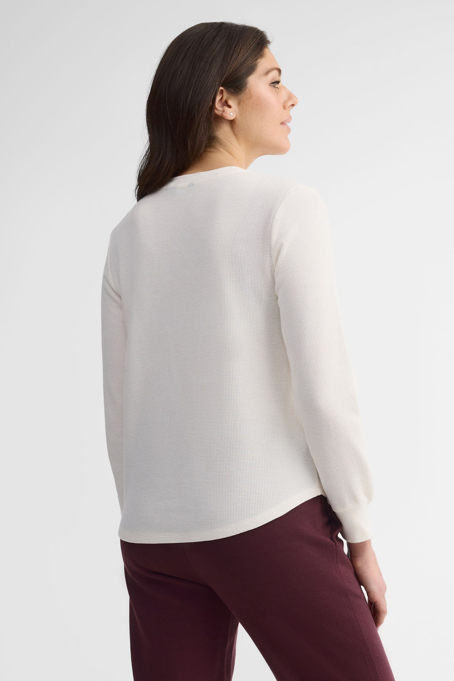 Chandail léger à manches longues - Femme && BLANC CASSÉ