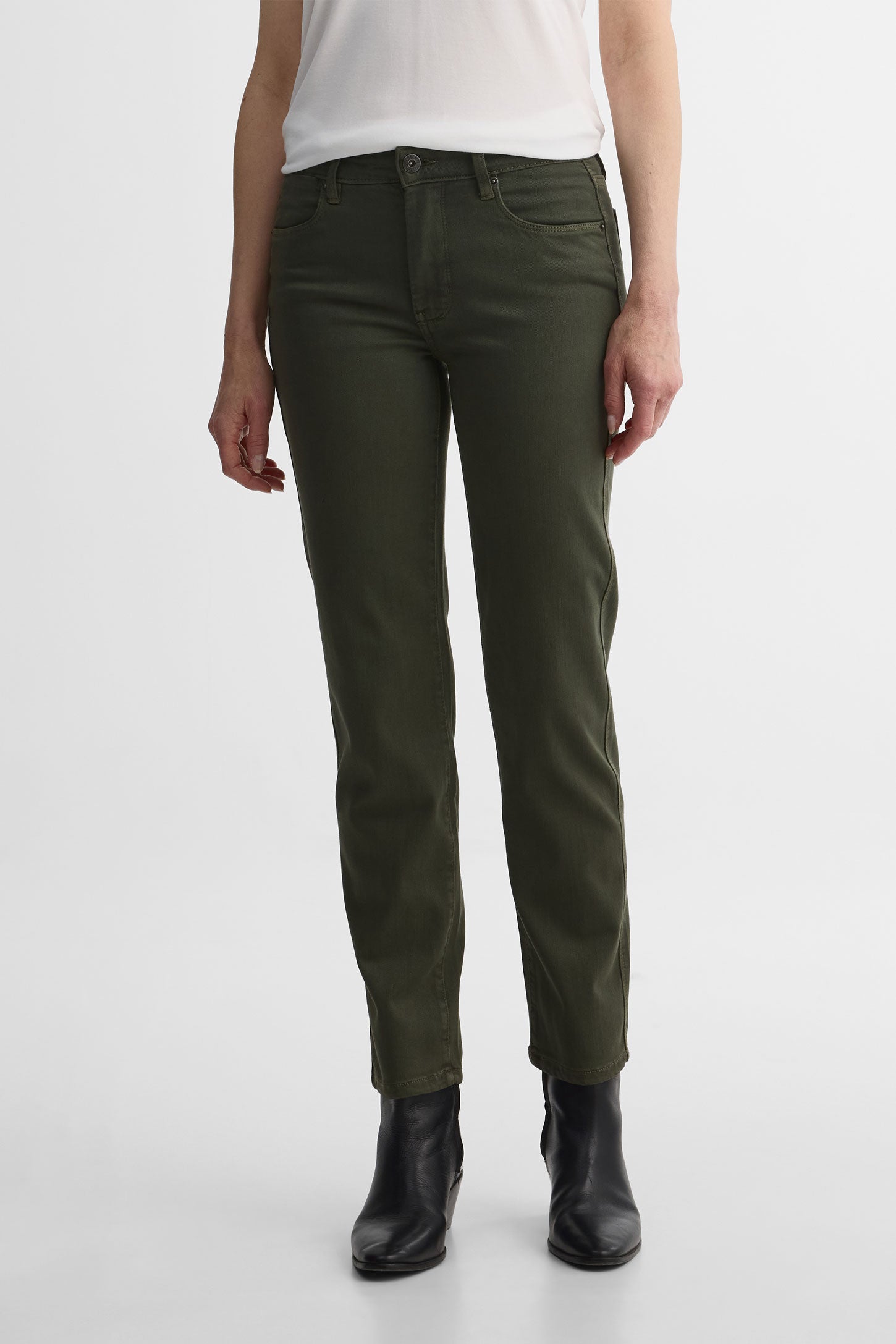 Jeans, jambe ajustée – Femme && KAKI