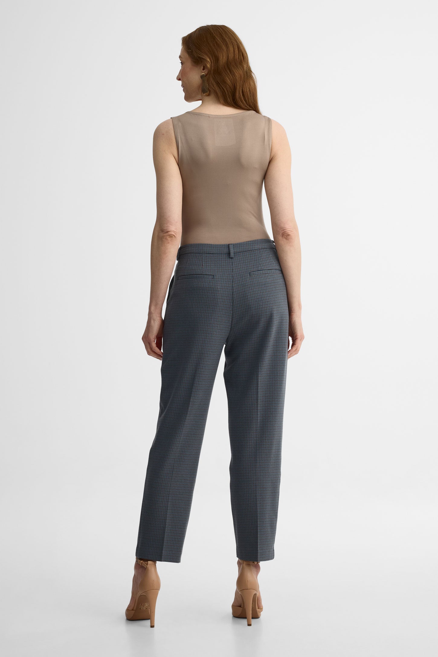 Pantalon taille haute fuselé – Femme && BRUN/MULTI