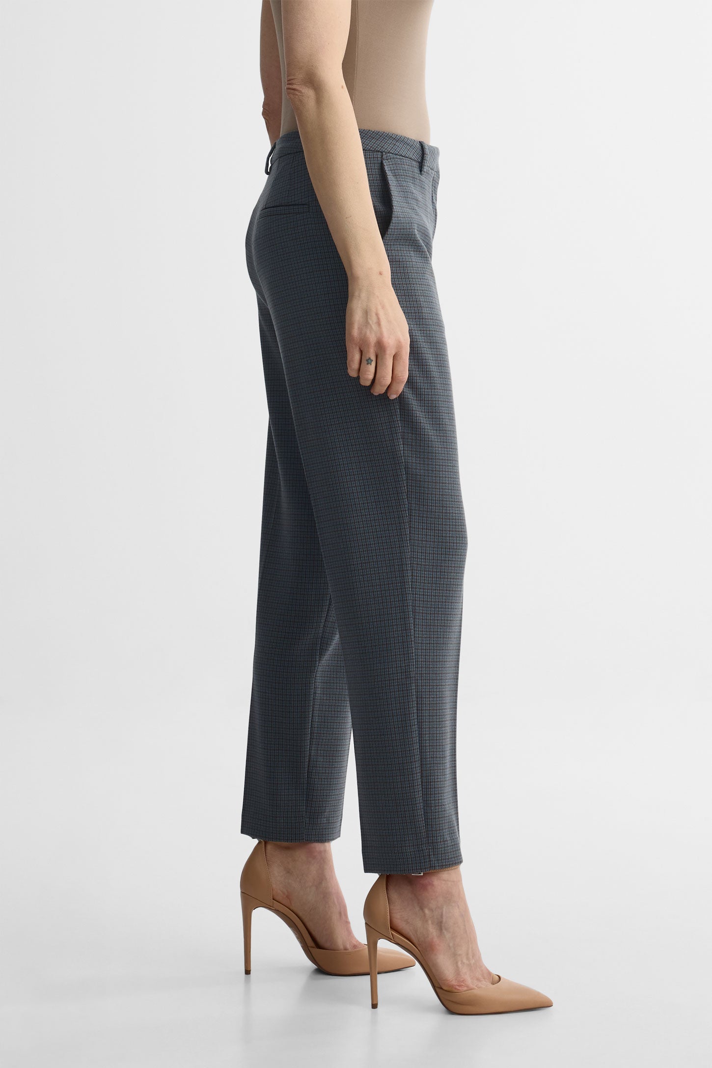 Pantalon taille haute fuselé – Femme && BRUN/MULTI