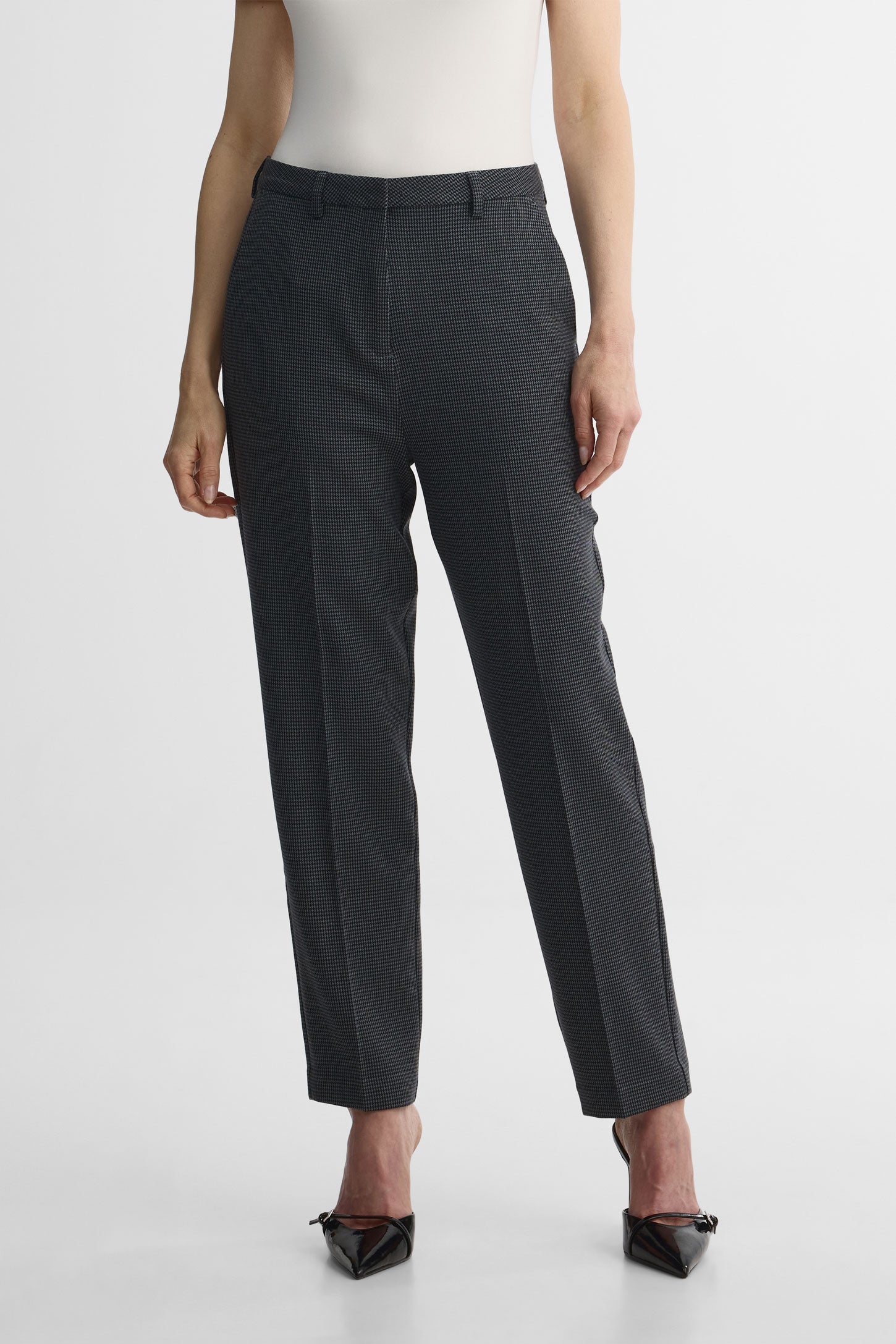 Pantalon taille haute fuselé – Femme && NOIR/MULTI
