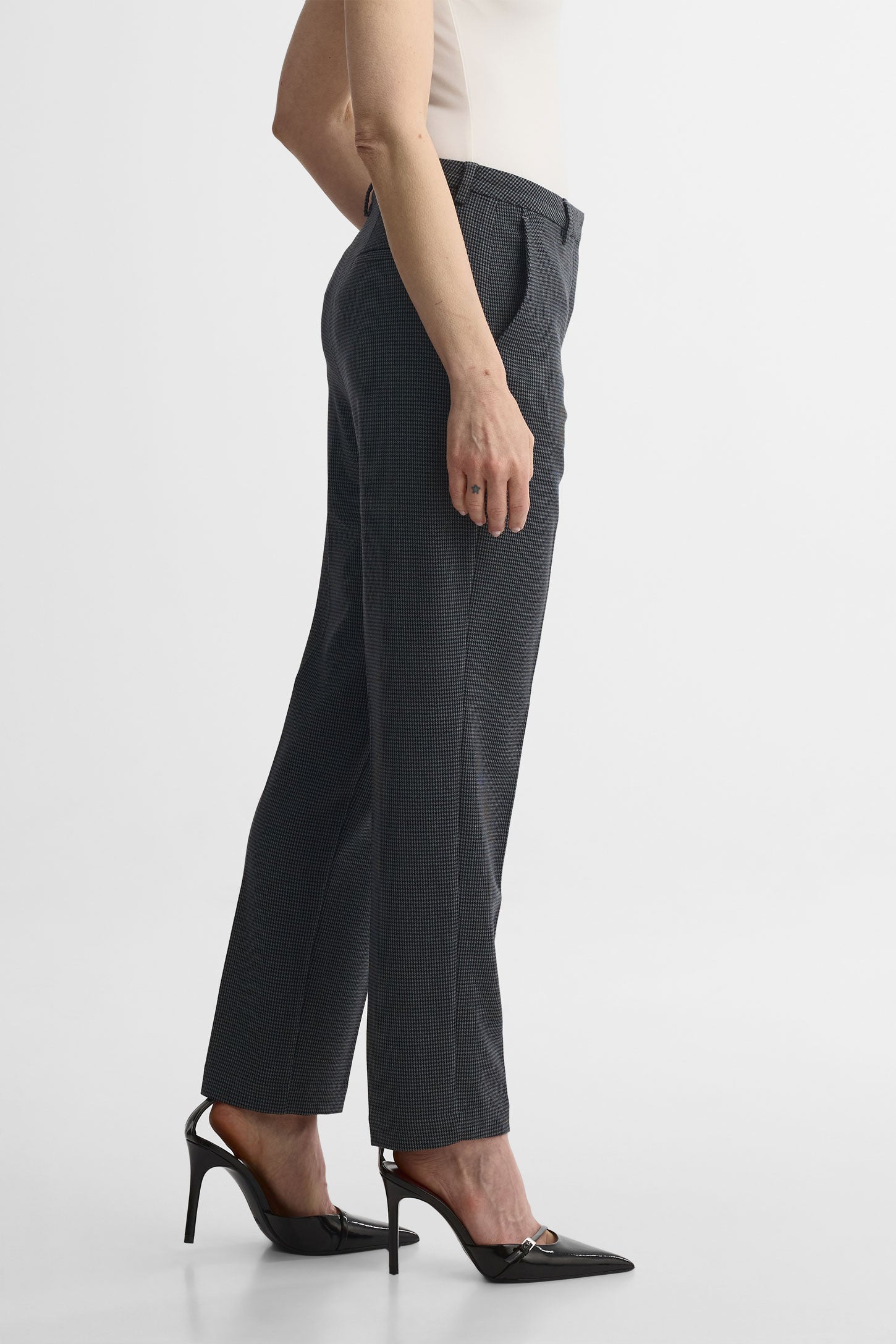 Pantalon taille haute fuselé – Femme && NOIR/MULTI