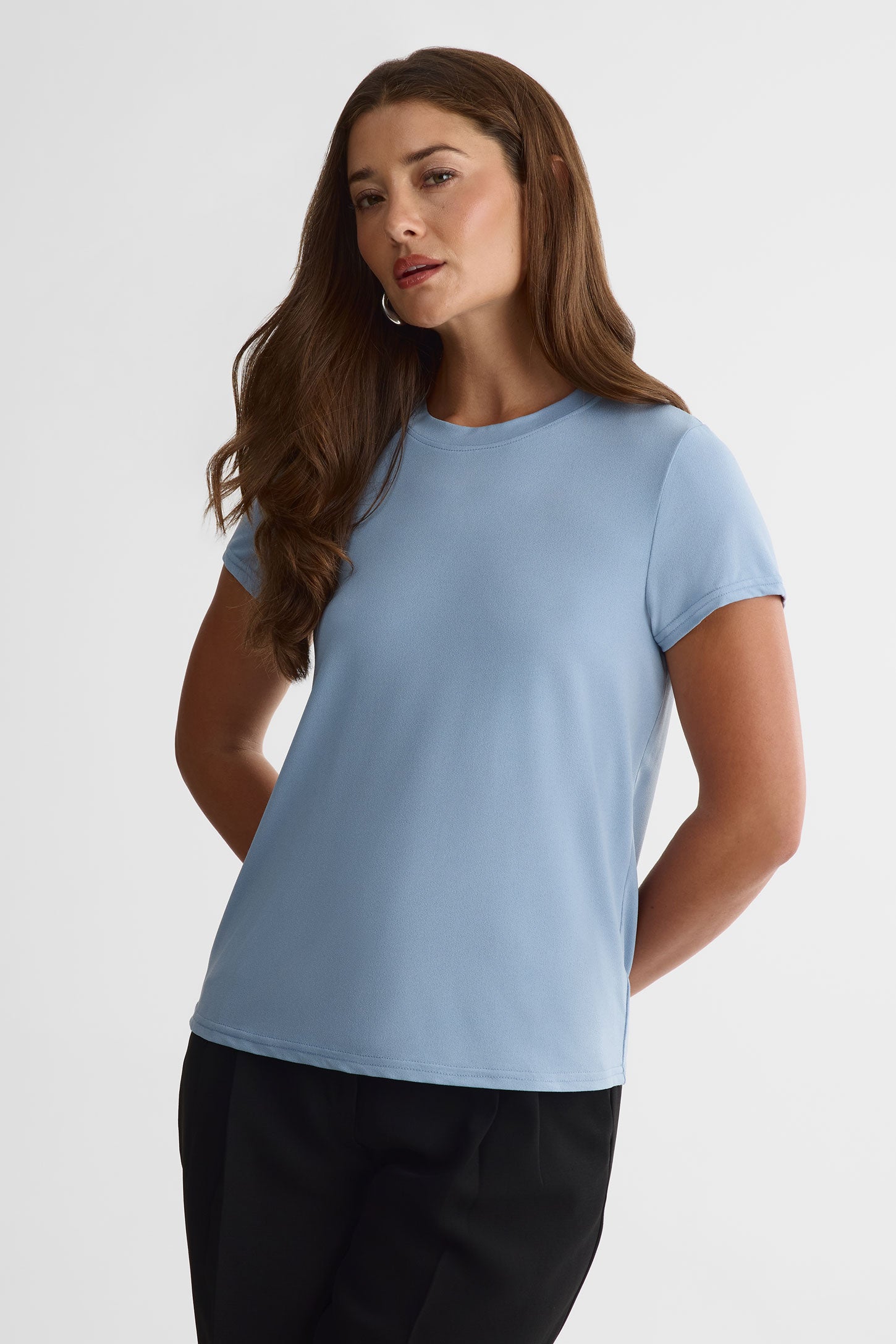 Chandail col rond – Femme && BLEU
