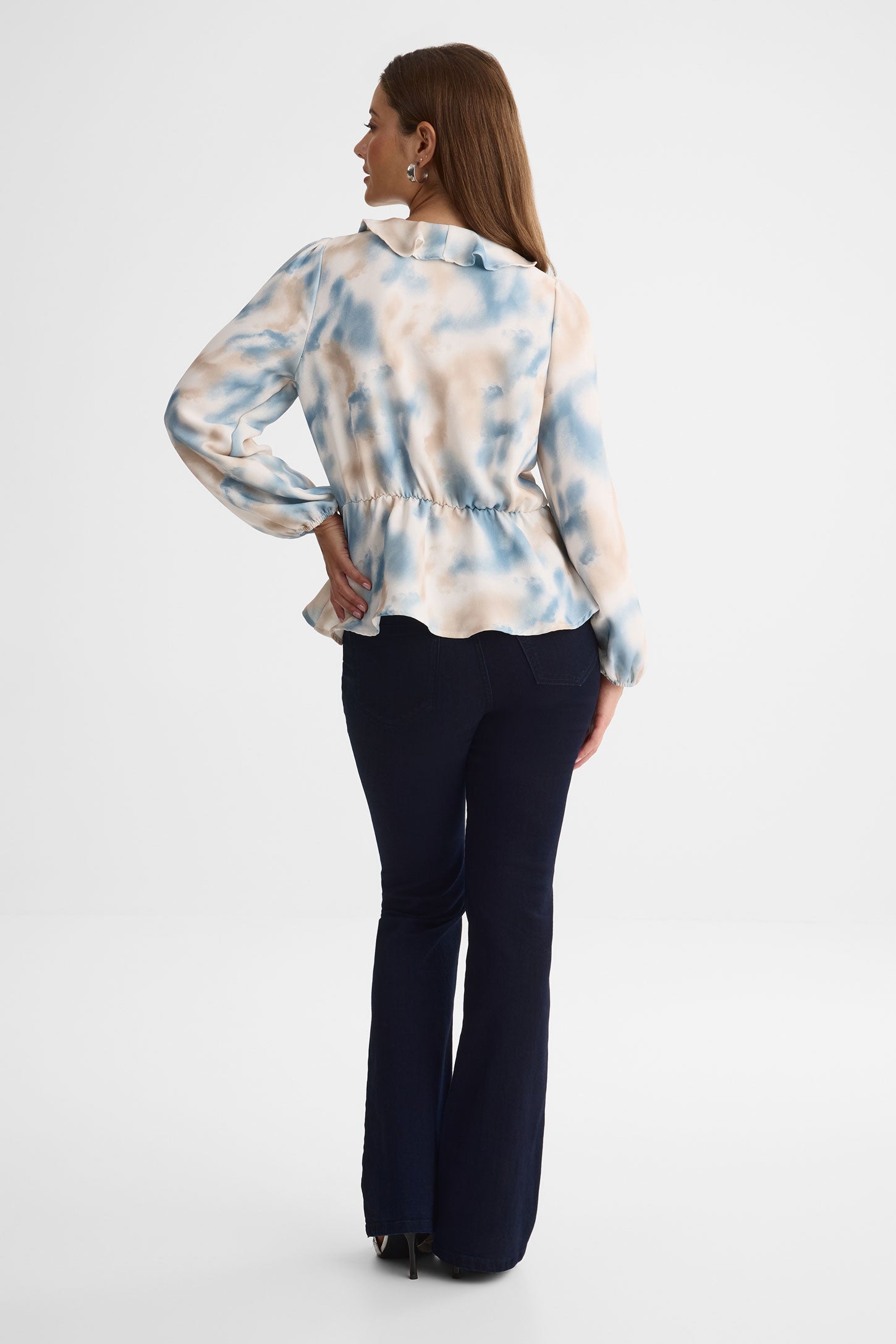 Blouse semi-ajustée à frils - Femme && BLANC CASSÉ/MULTI