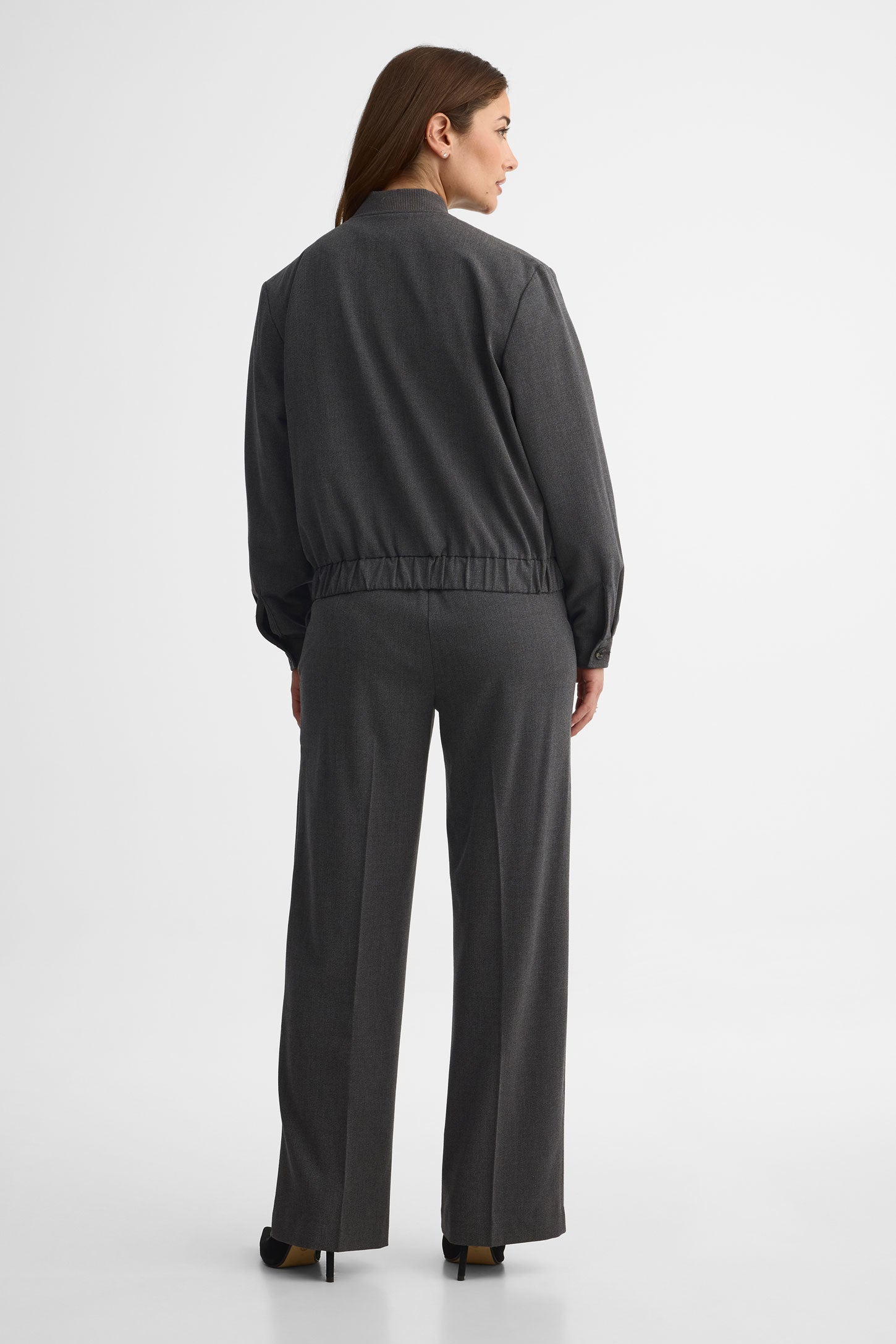 Veste bomber col ras le cou – Femme && CHARBON MIXTE