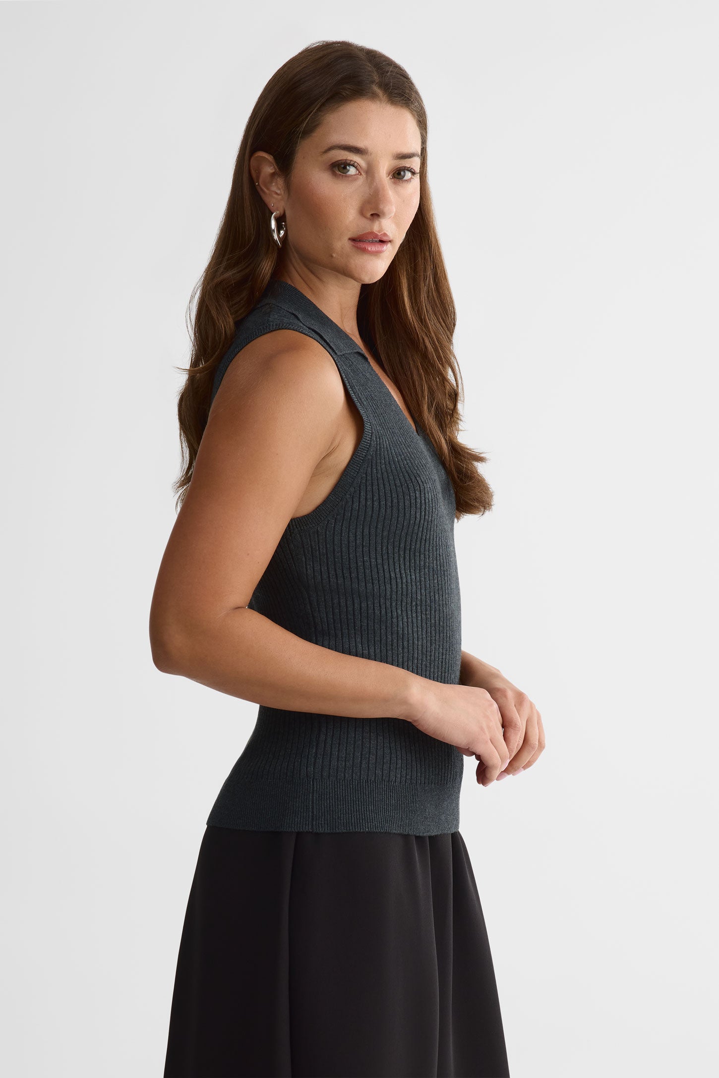 Camisole en tricot - Femme && CHARBON MIXTE